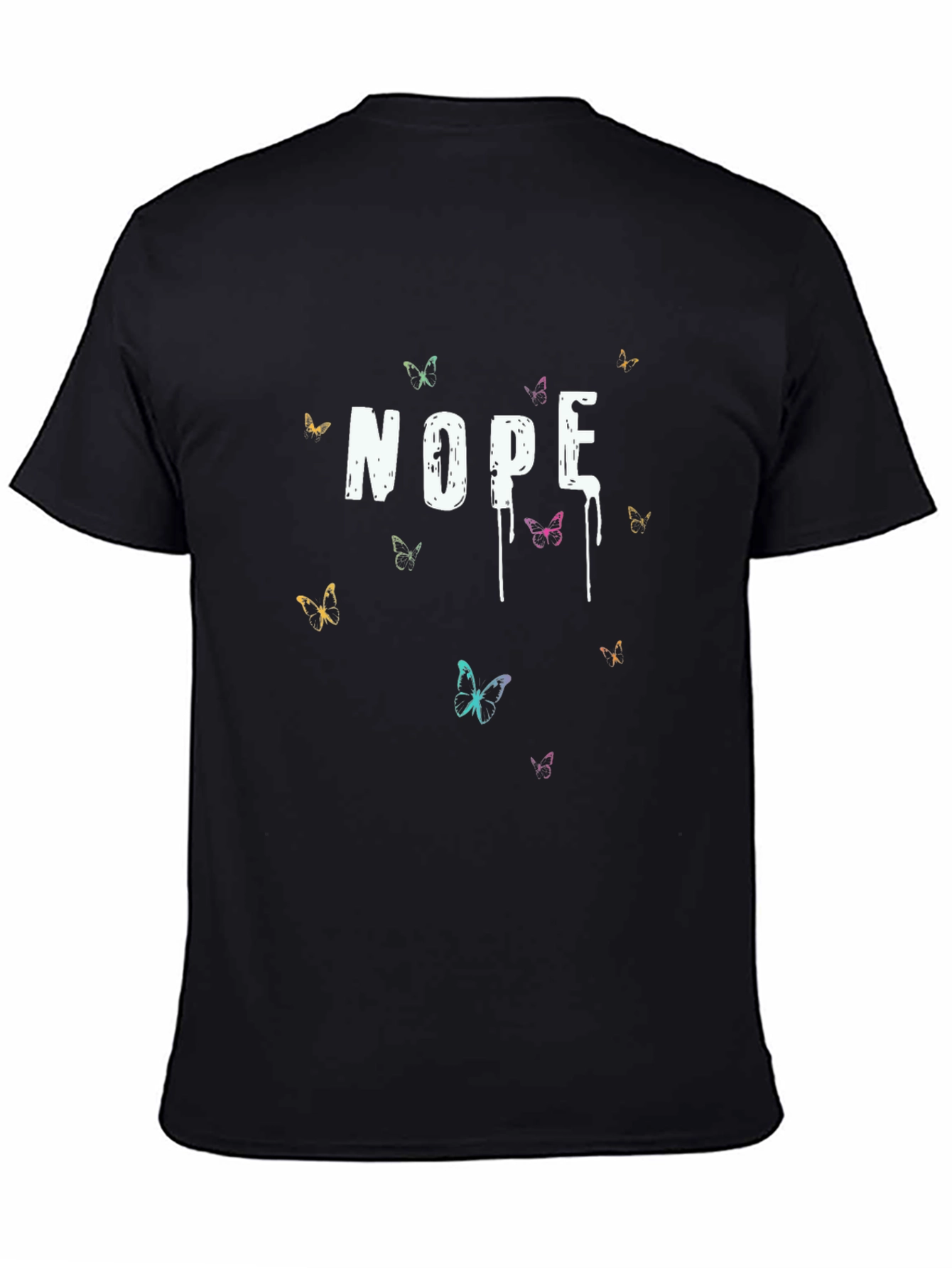 Nope Butterfly Graphic Print T-Shirt