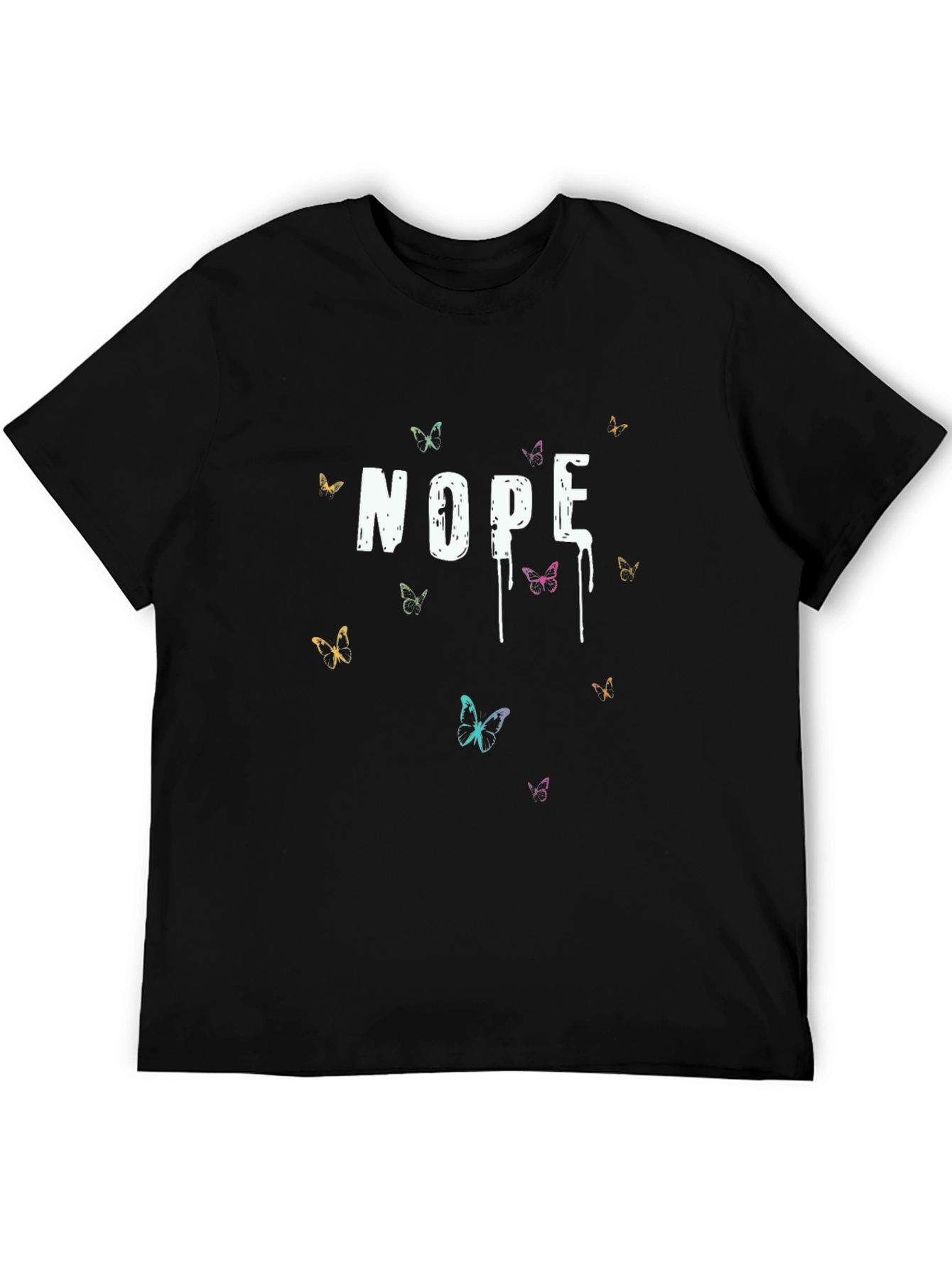 Nope Butterfly Graphic Print T-Shirt