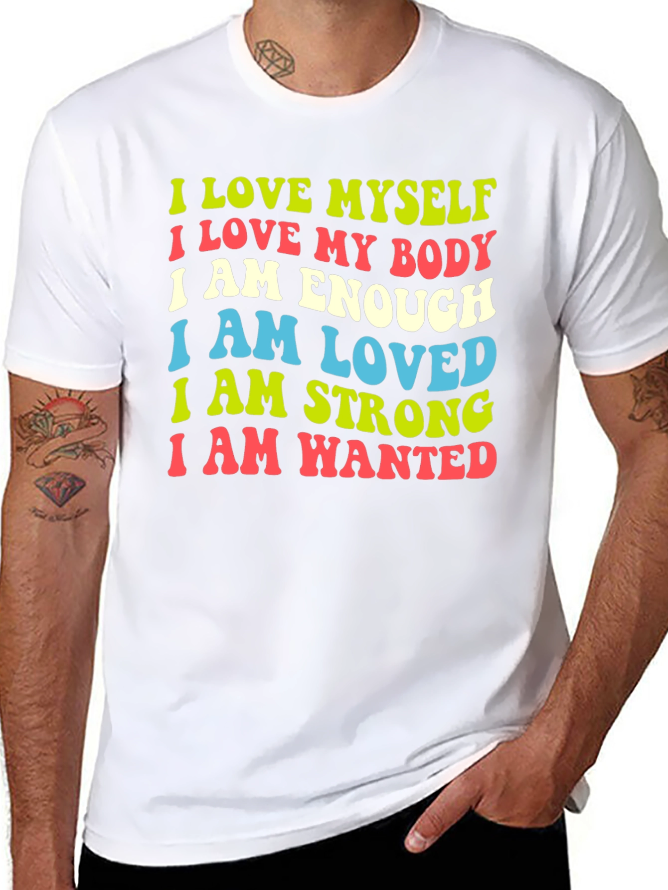 Positive Affirmation Tee - Love Myself Love My Body
