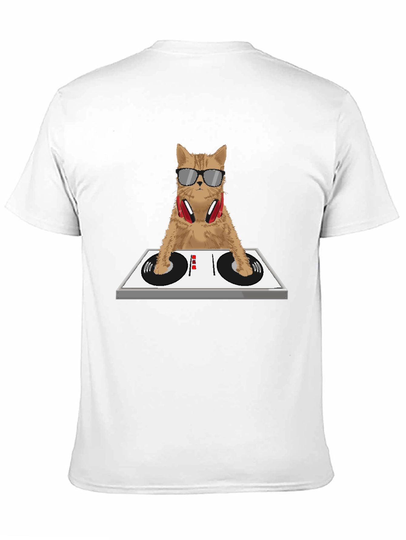 DJ Cat Graphic Tee - Funny Music Lover Shirt