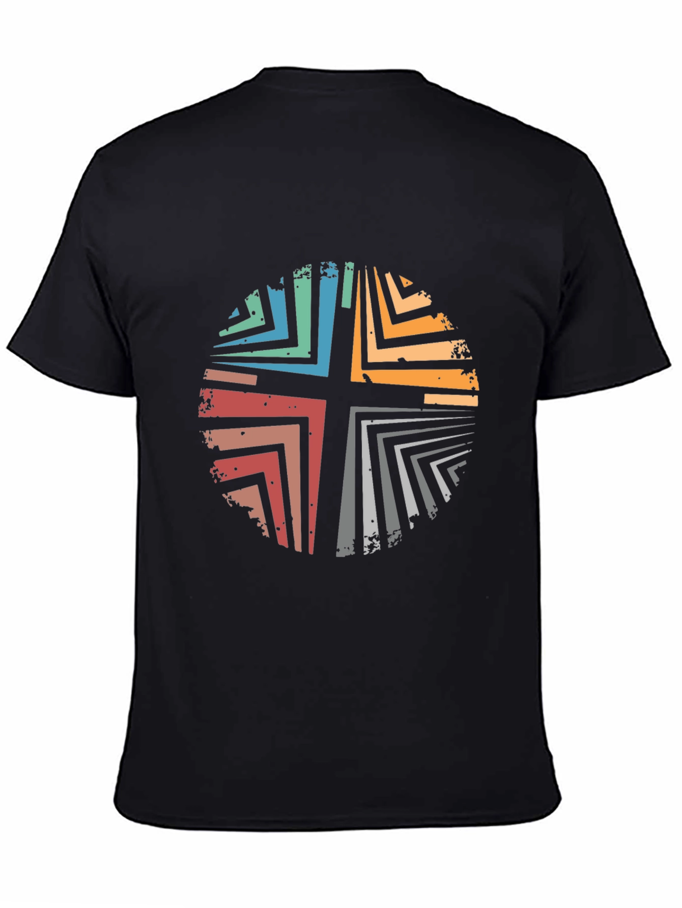 Retro Cross Graphic Black T-Shirt