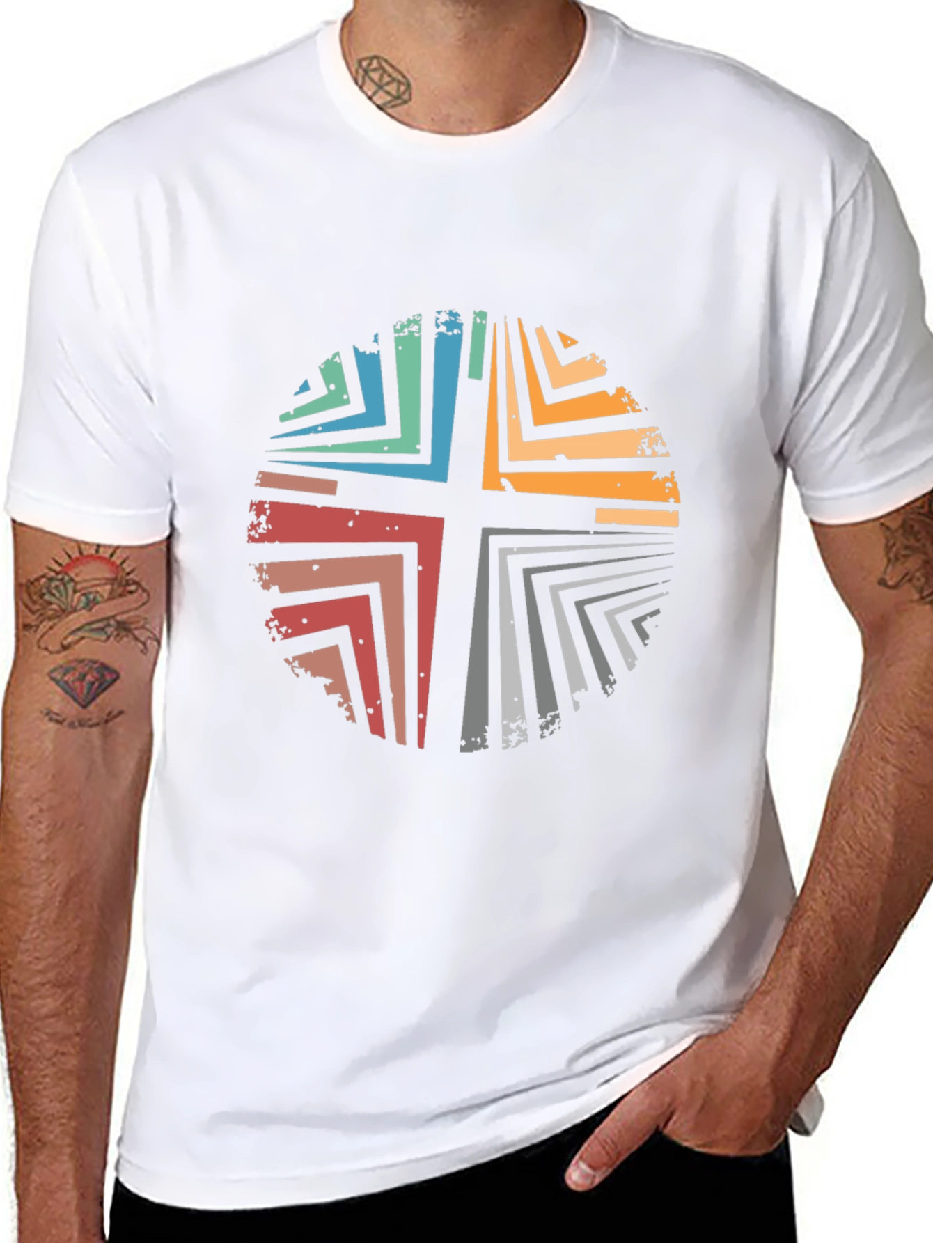 Retro Cross Graphic Black T-Shirt