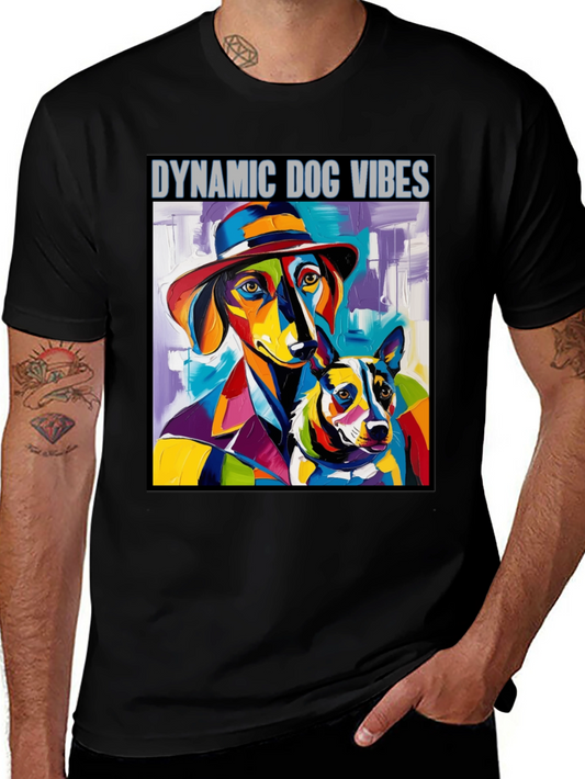 Dynamic Dog Vibes Graphic Tee - Stylish Pet Lover Shirt