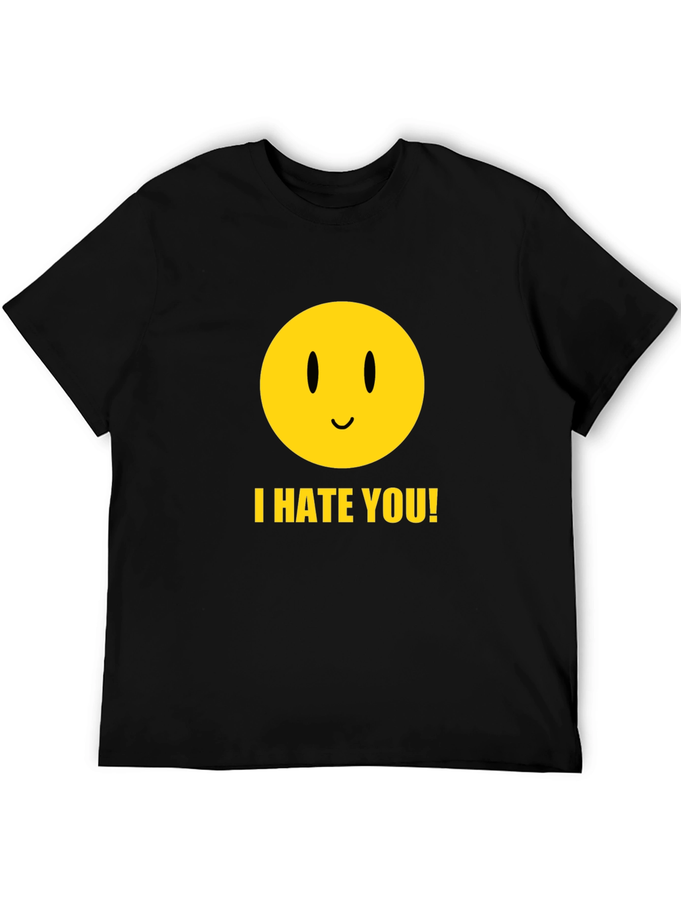 I Hate You Smiley Face Black Graphic Tee