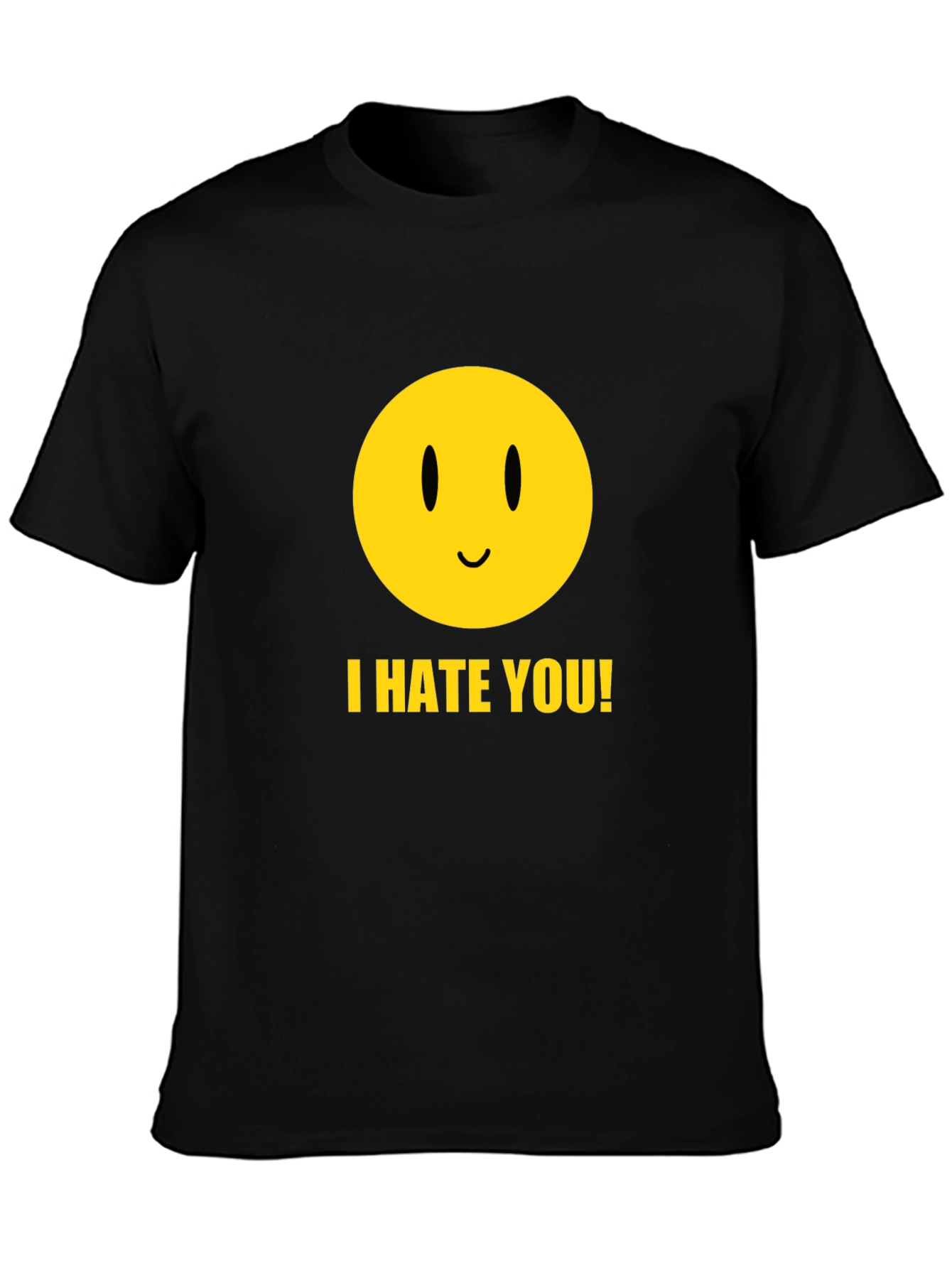 I Hate You Smiley Face Black Graphic Tee