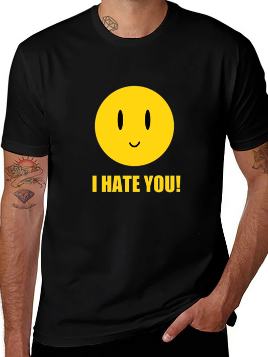 I Hate You Smiley Face Black Graphic Tee