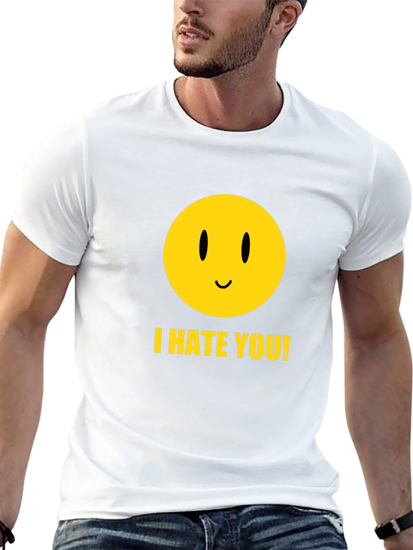 I Hate You Smiley Face Black Graphic Tee