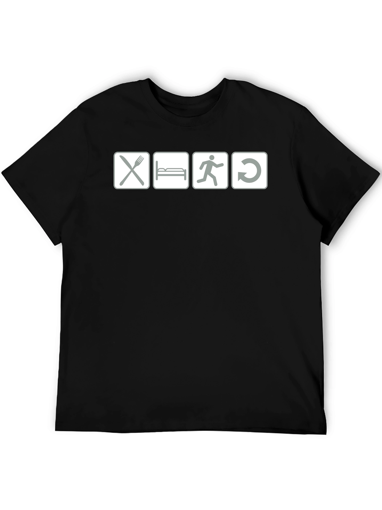 Eat Sleep Run Repeat - Black Graphic T-Shirt