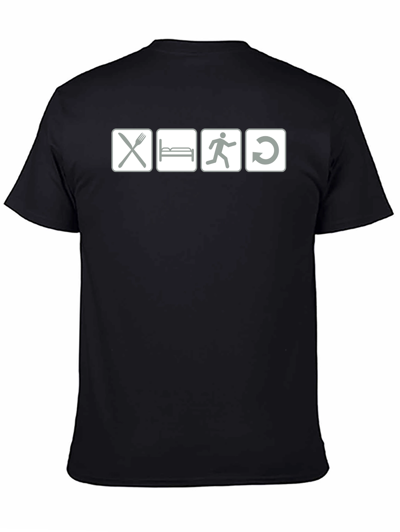 Eat Sleep Run Repeat - Black Graphic T-Shirt