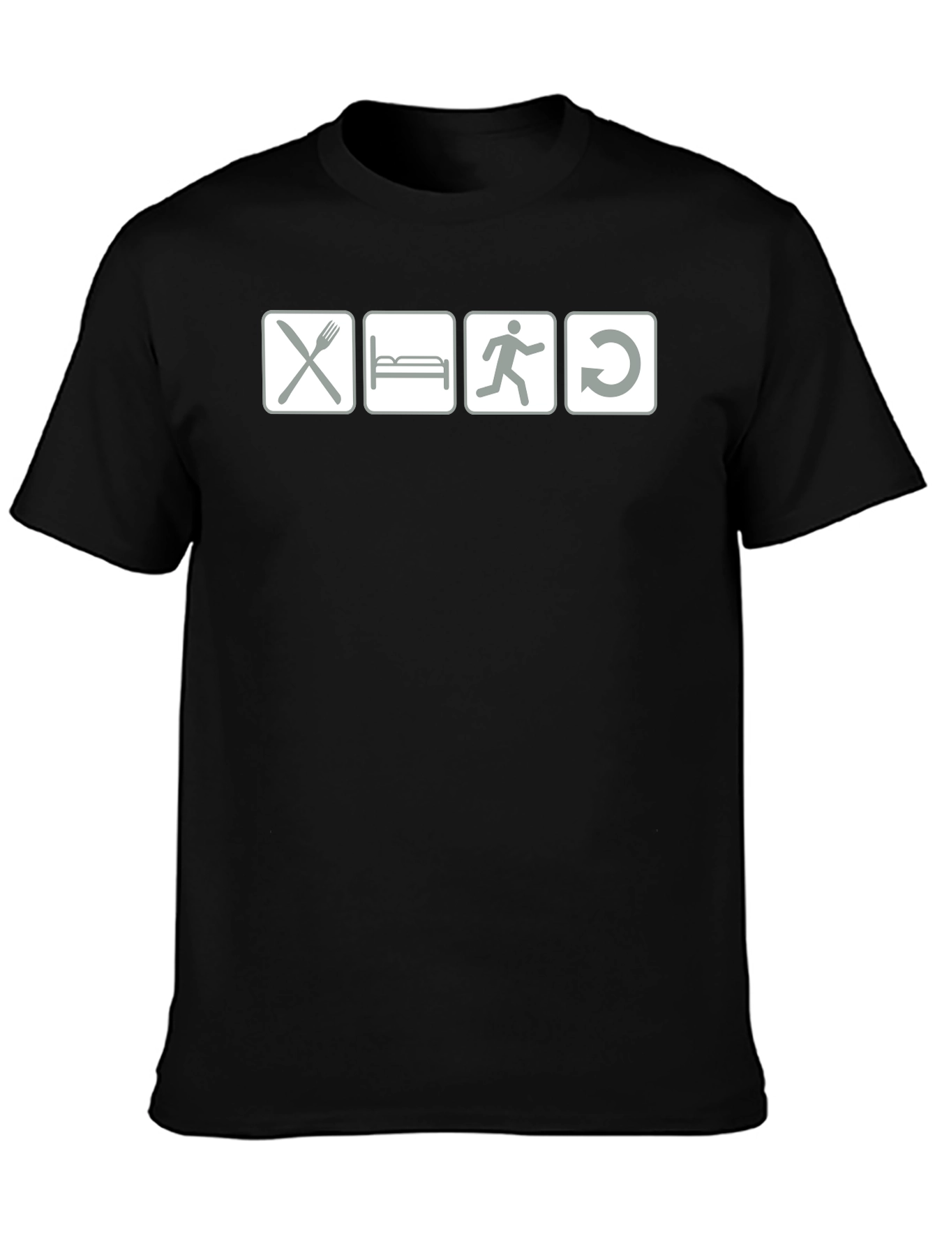 Eat Sleep Run Repeat - Black Graphic T-Shirt