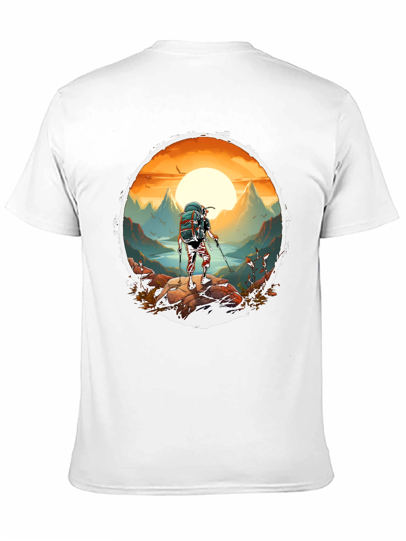 Hiking Adventure Graphic Tee - Black Cotton Blend