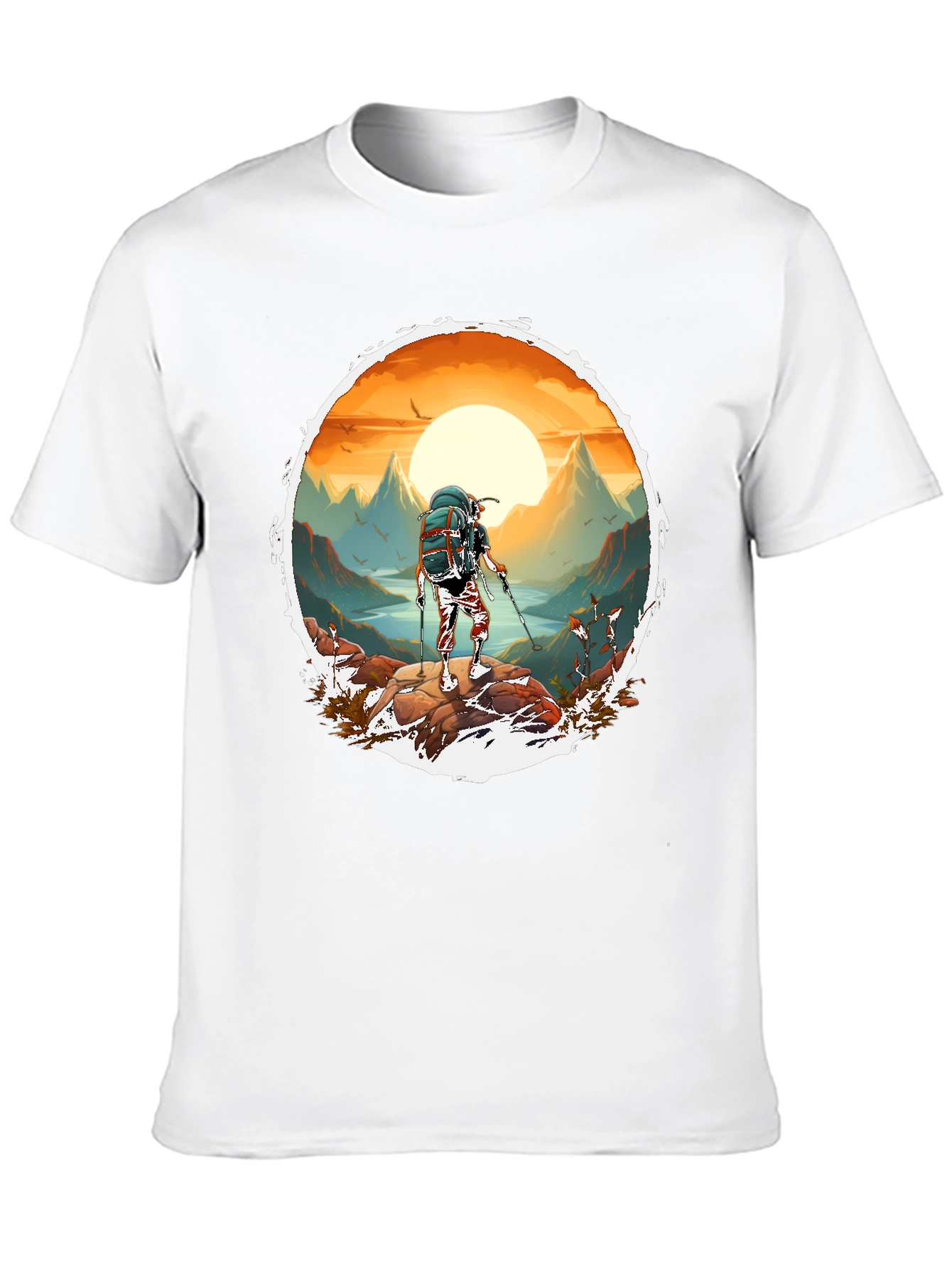Hiking Adventure Graphic Tee - Black Cotton Blend
