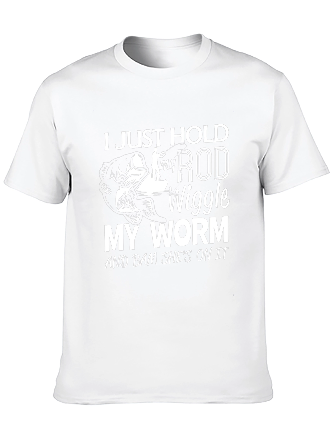 Fishing Rod Worm Mens Black Graphic Tee