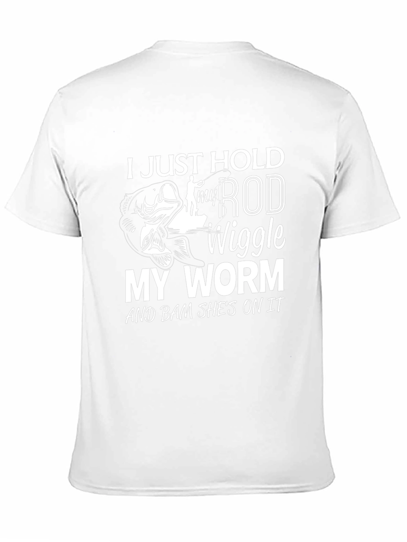 Fishing Rod Worm Mens Black Graphic Tee