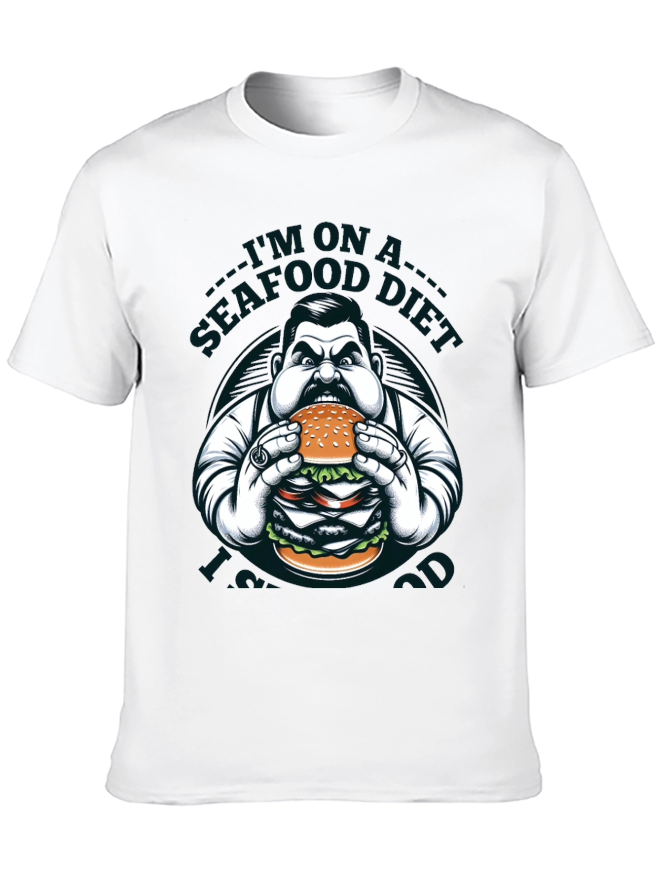 Seafood Diet Funny Graphic Tee