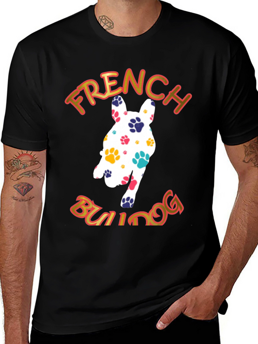French Bulldog Paw Print T-Shirt - Fun Dog Lover Tee