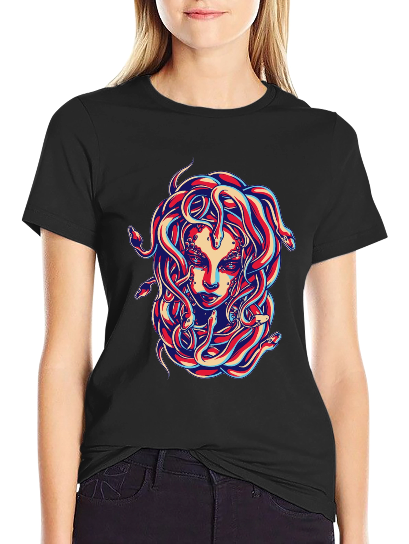 Medusa Graphic Tee - Bold Snake Design!