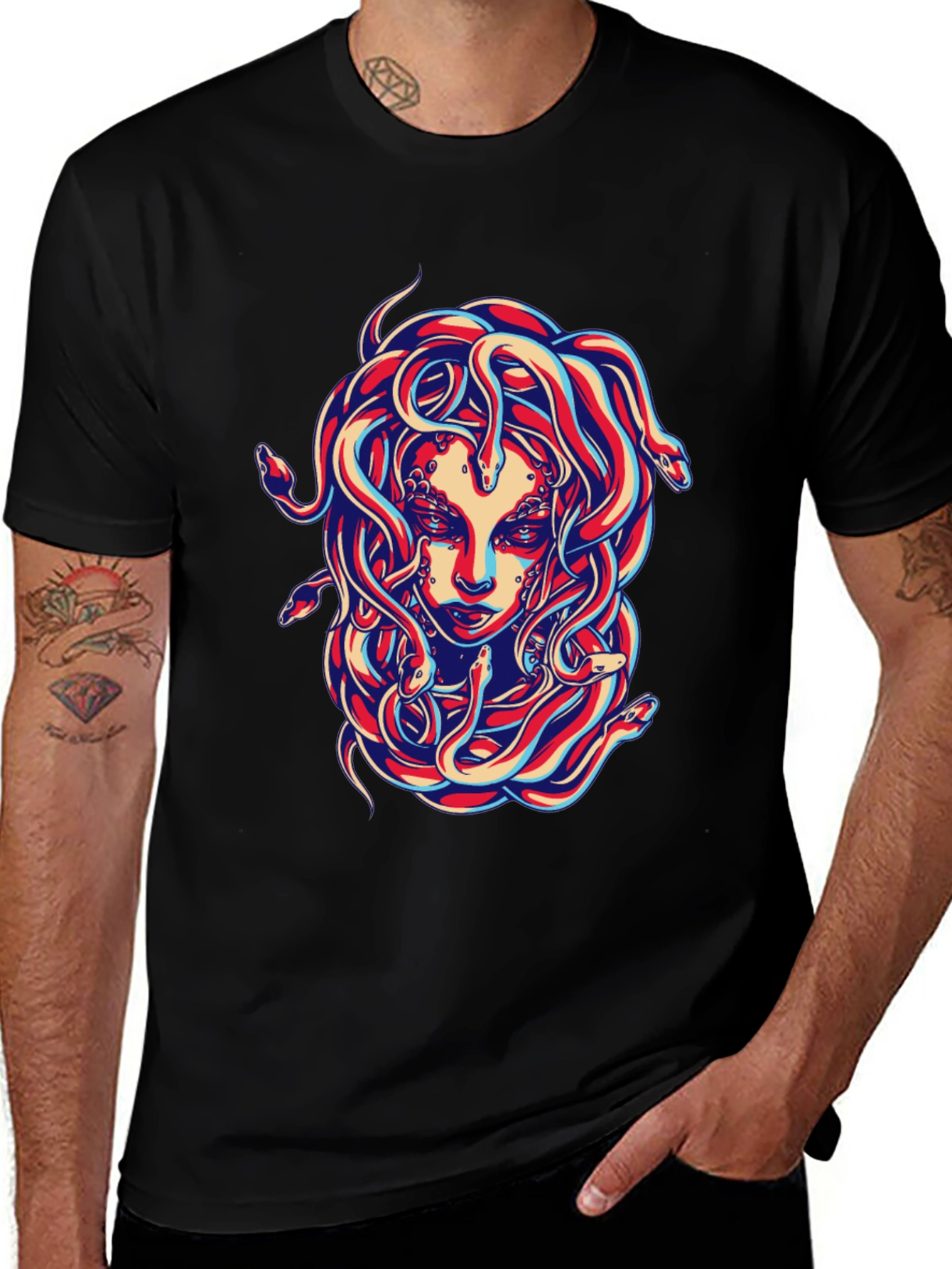 Medusa Graphic Tee - Bold Snake Design!