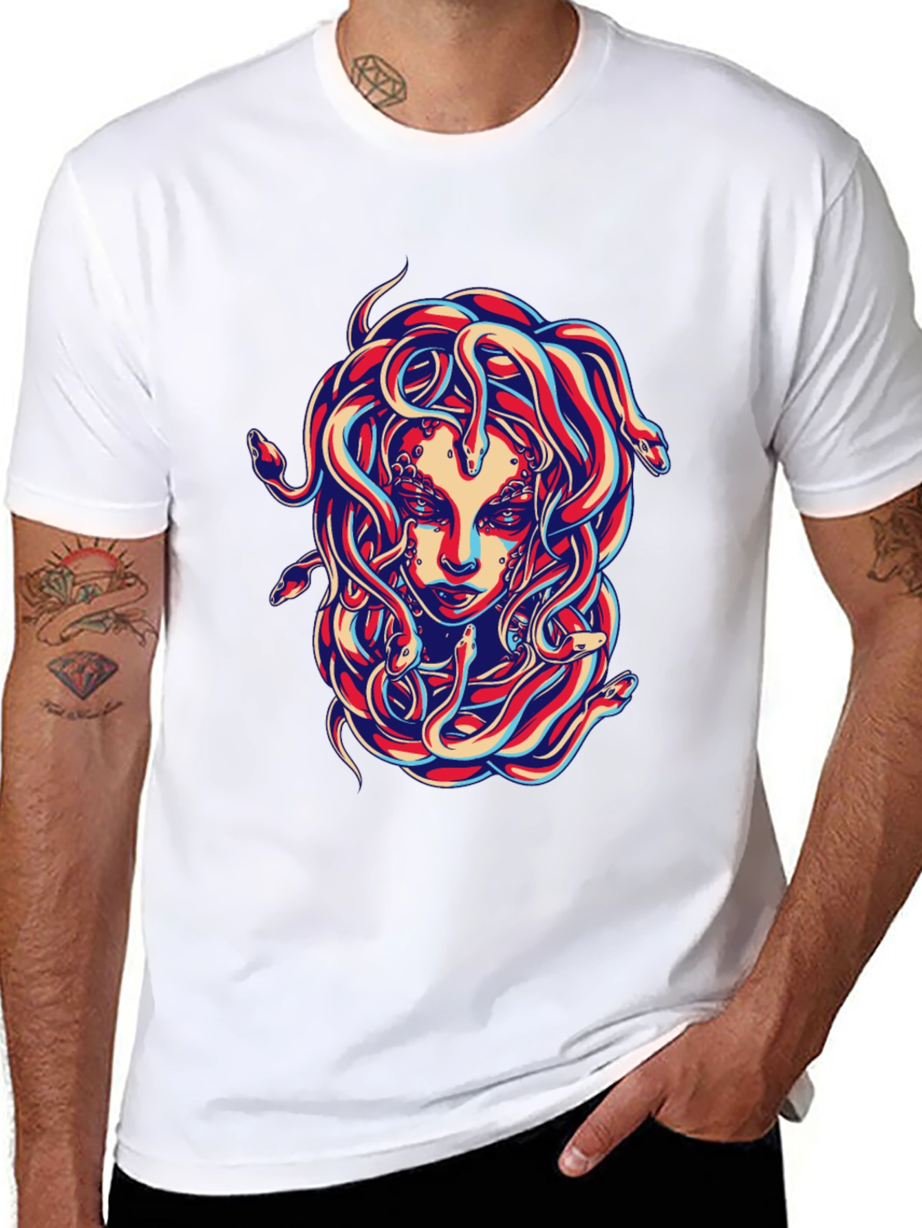 Medusa Graphic Tee - Bold Snake Design!