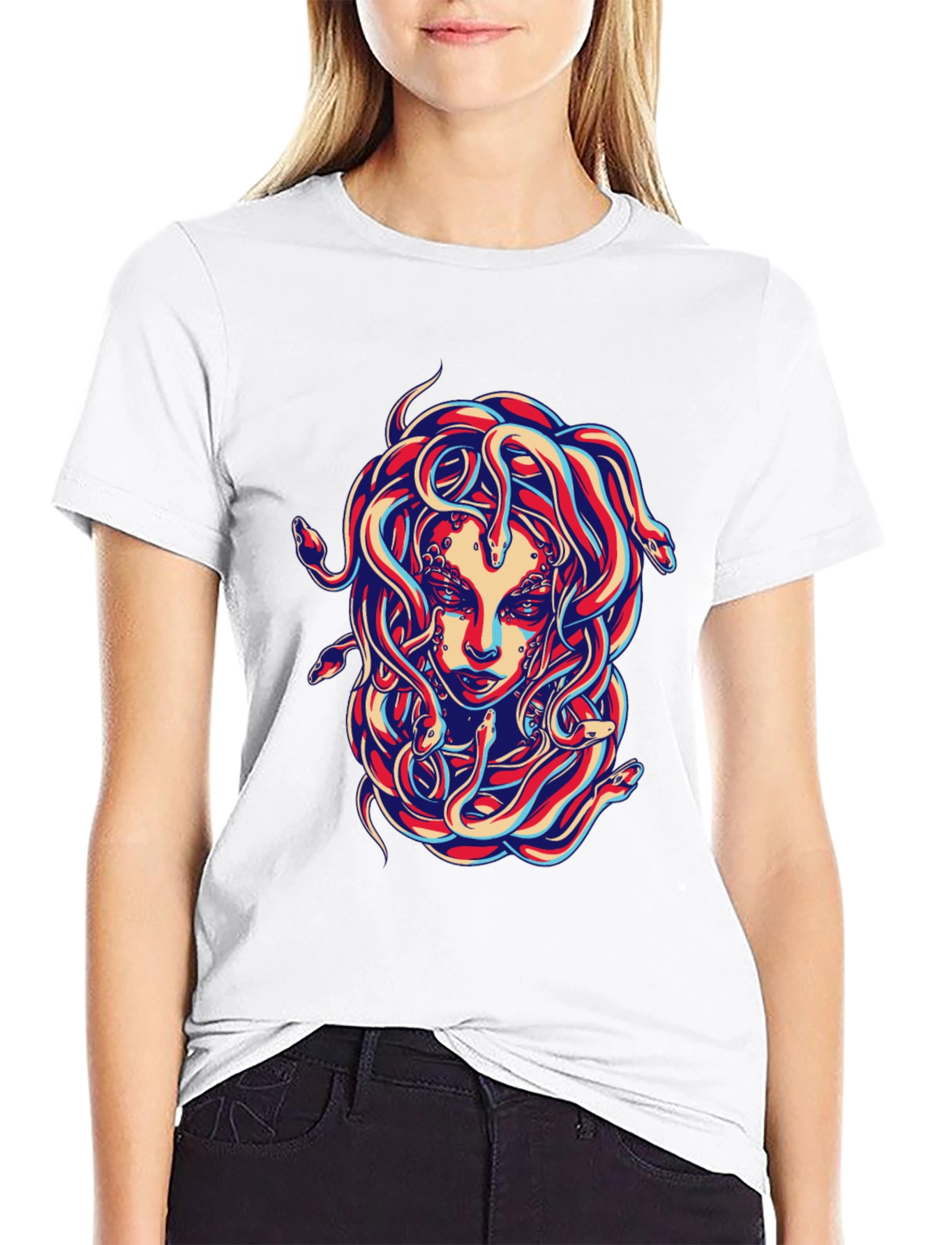 Medusa Graphic Tee - Bold Snake Design!