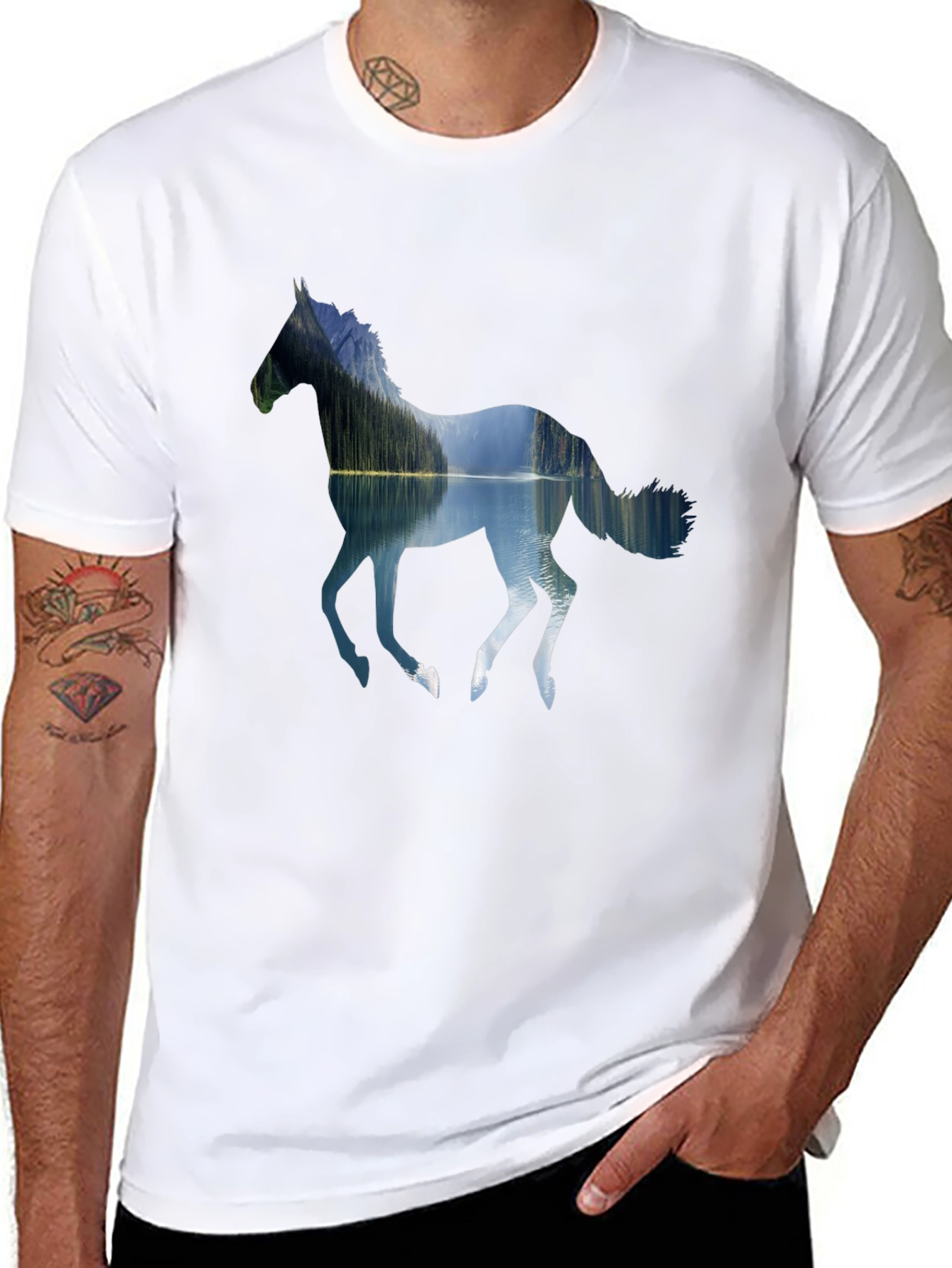 Nature Horse Black T-Shirt