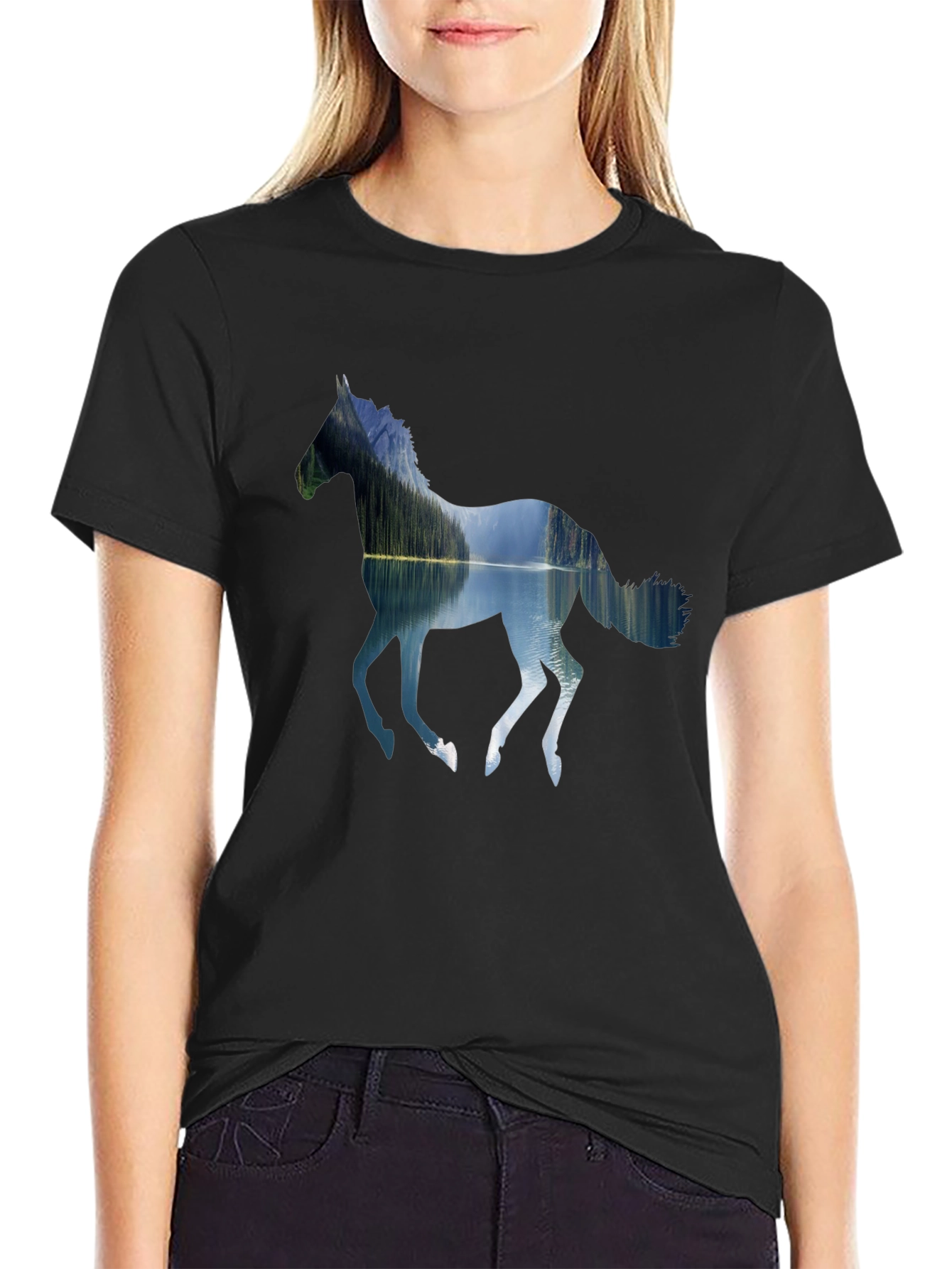 Nature Horse Black T-Shirt