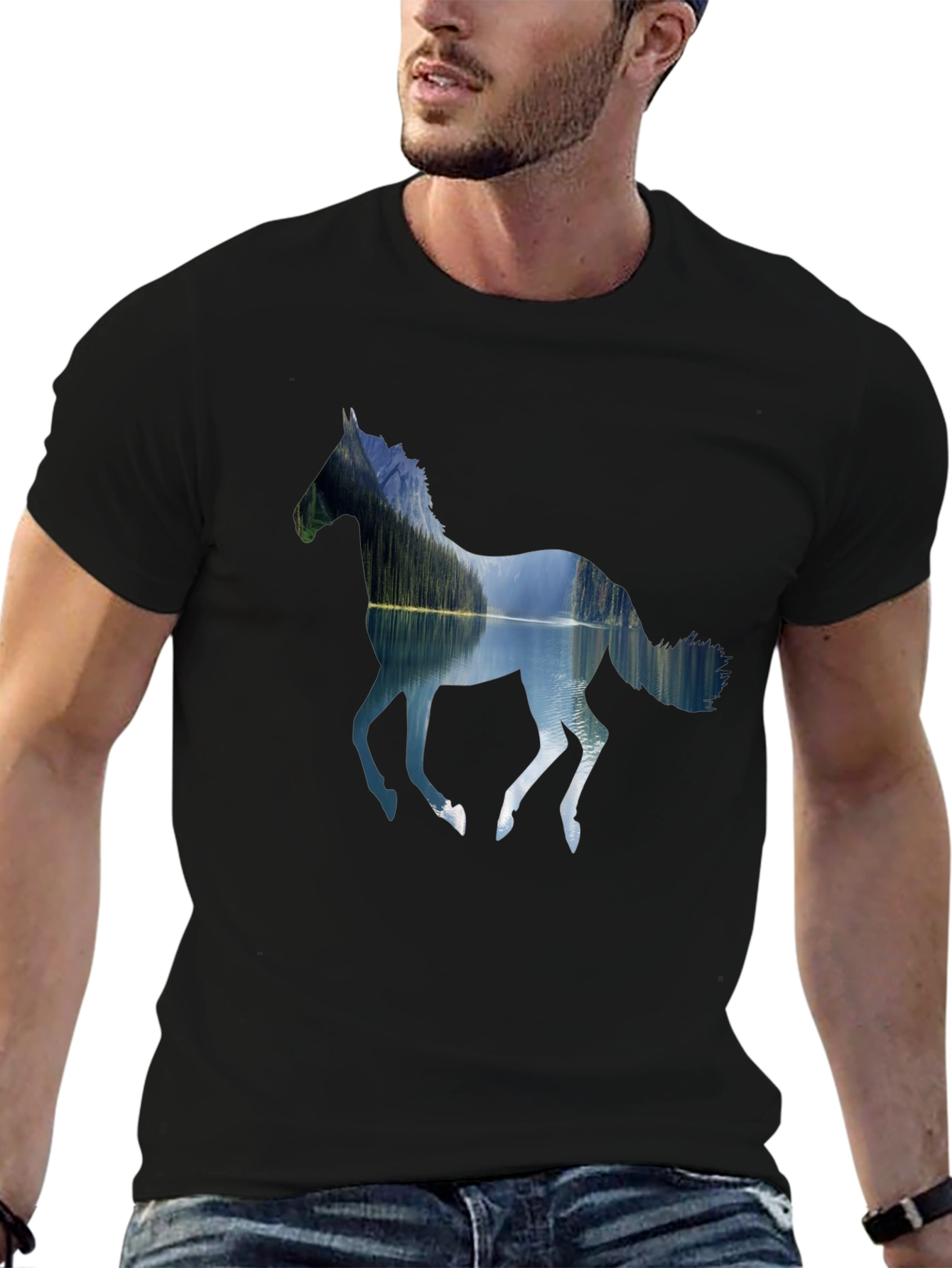 Nature Horse Black T-Shirt
