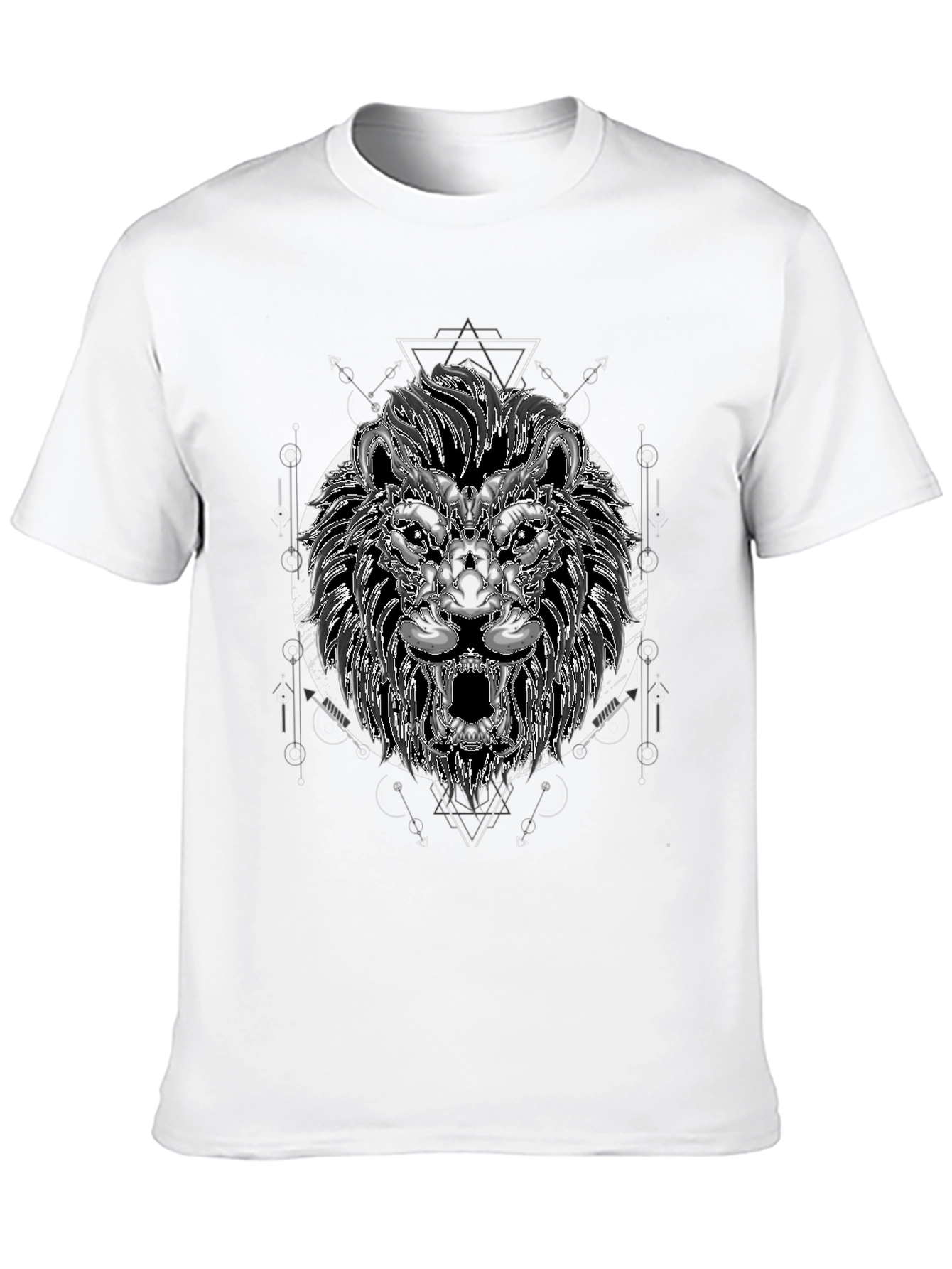 Lion Graphic Print T-Shirt - Black