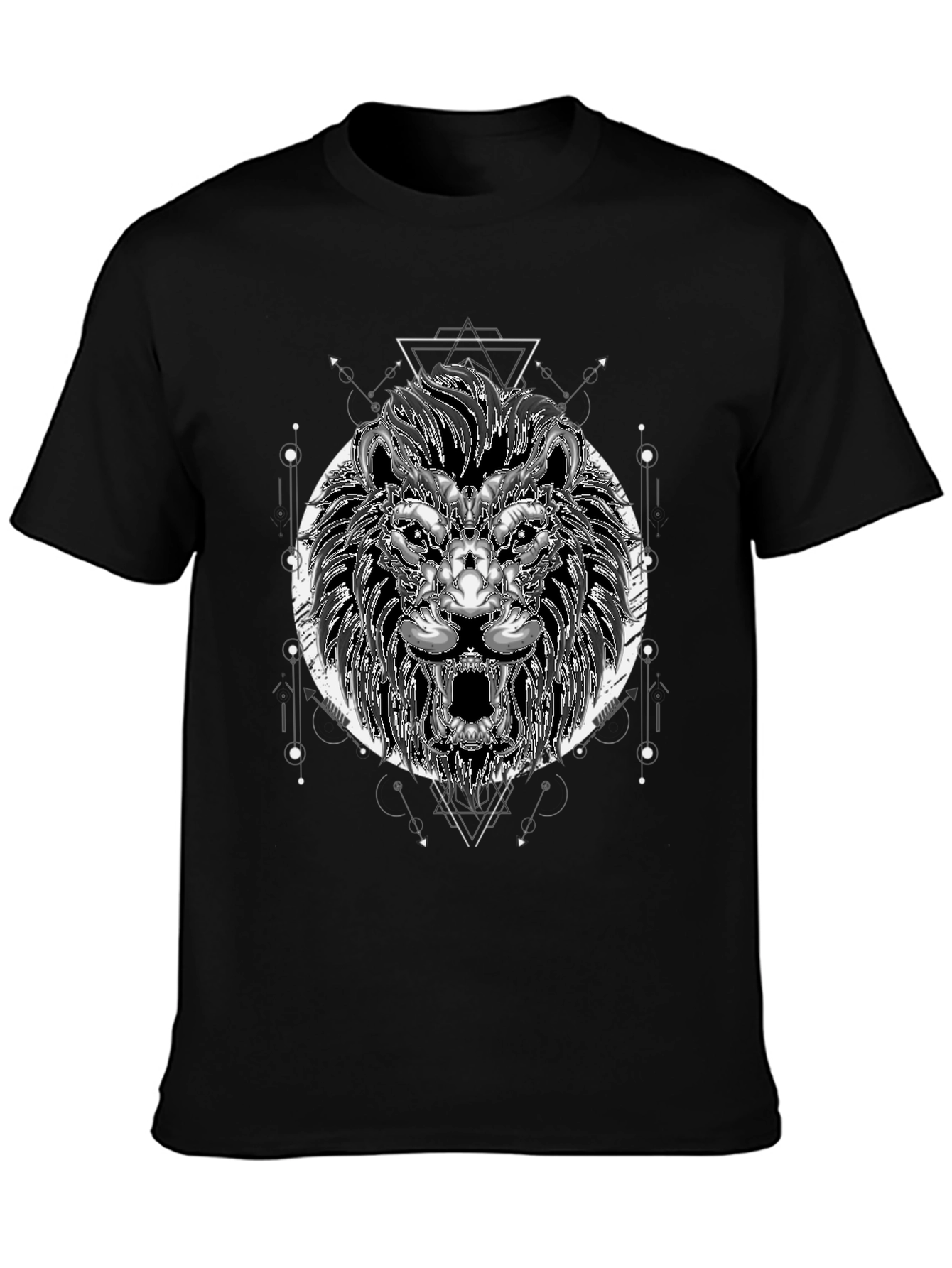 Lion Graphic Print T-Shirt - Black