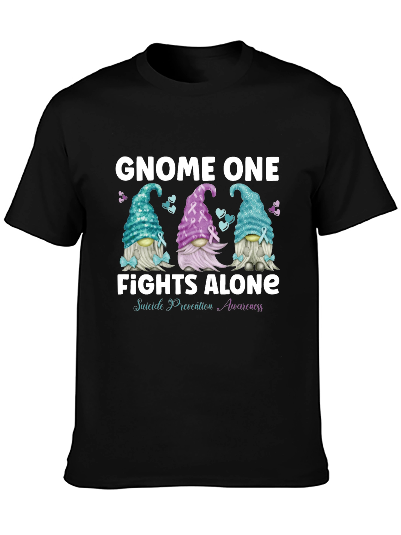 Gnome One Fights Alone Suicide Prevention Awareness T-Shirt