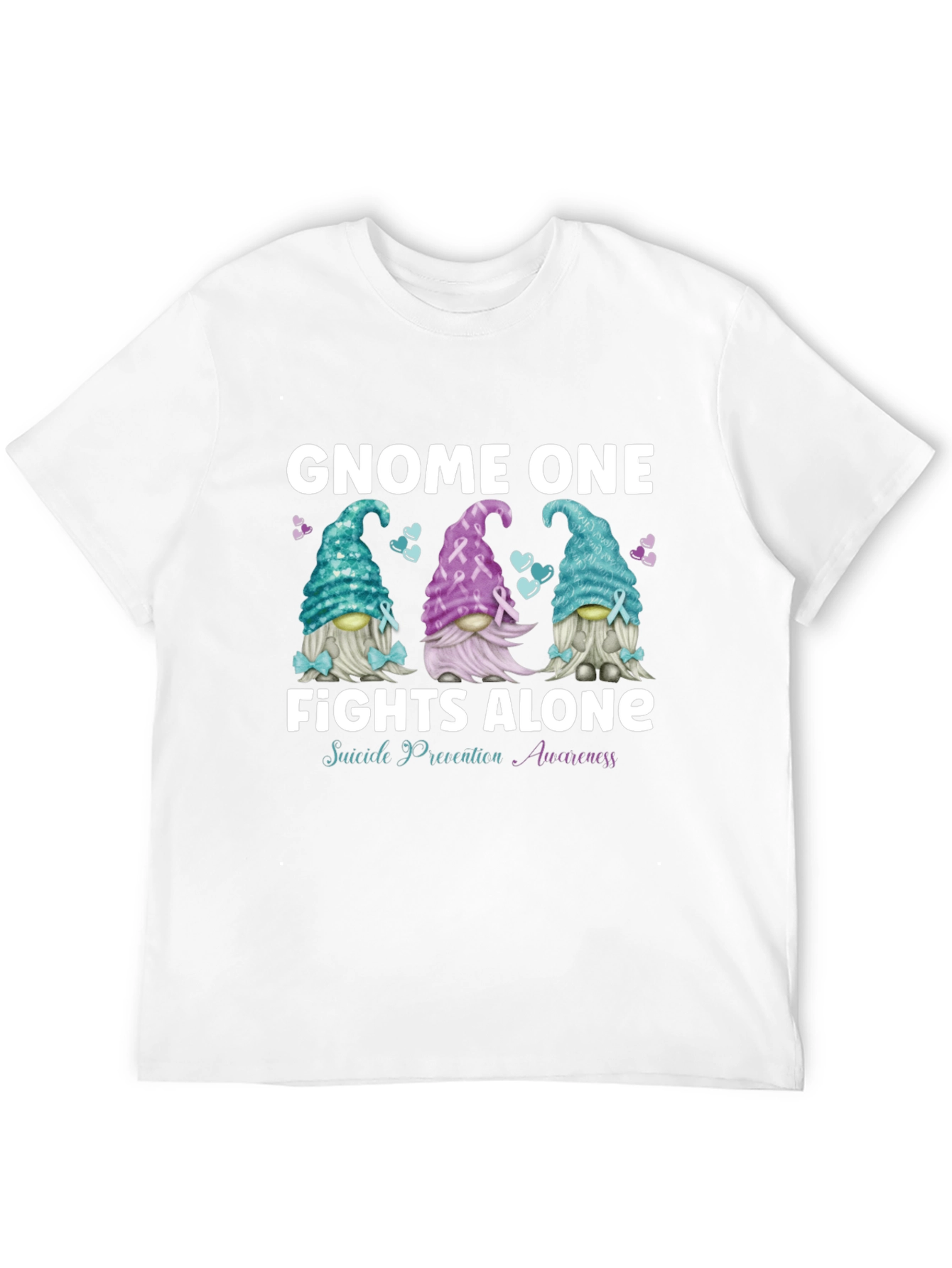 Gnome One Fights Alone Suicide Prevention Awareness T-Shirt