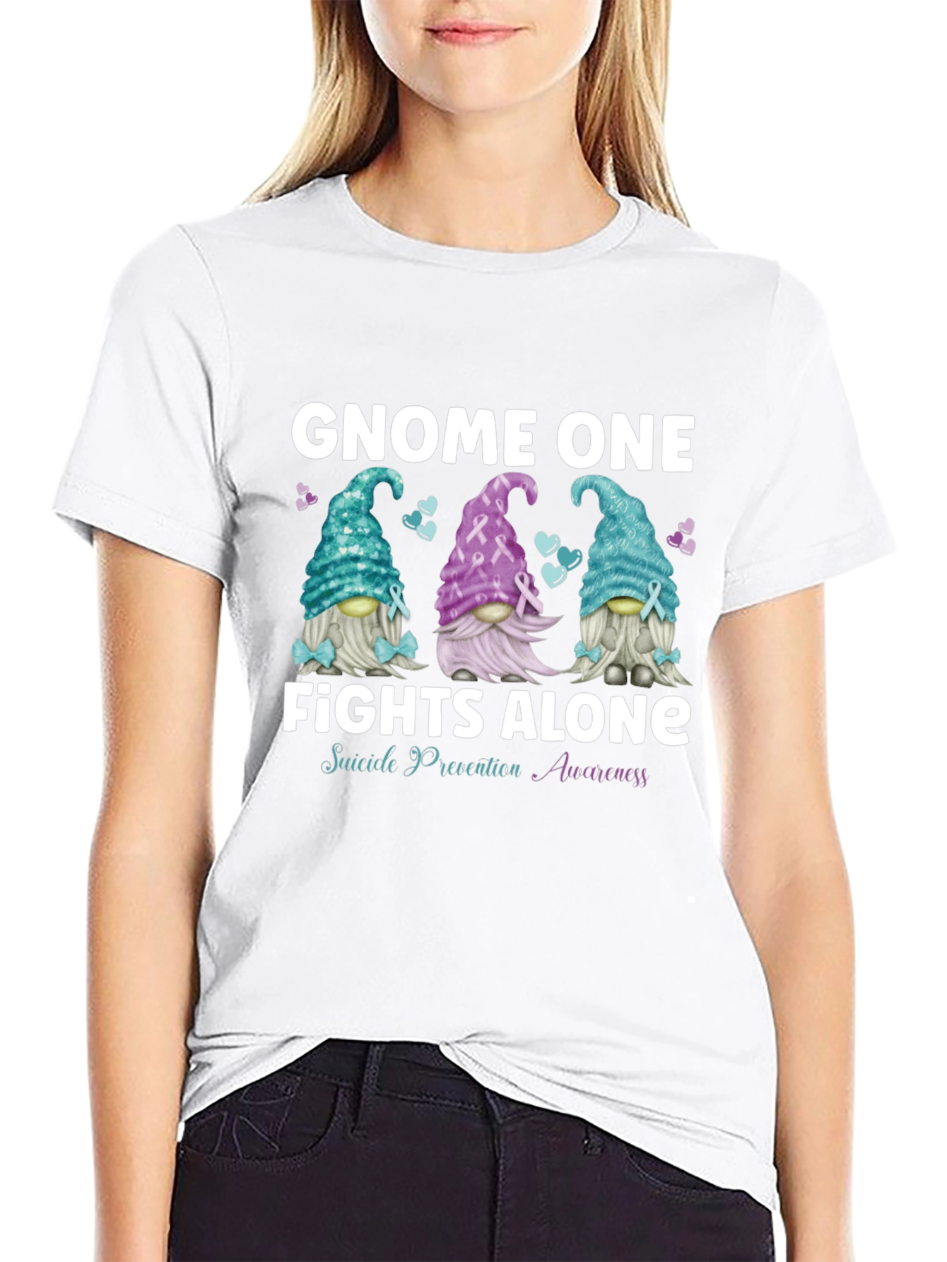 Gnome One Fights Alone Suicide Prevention Awareness T-Shirt