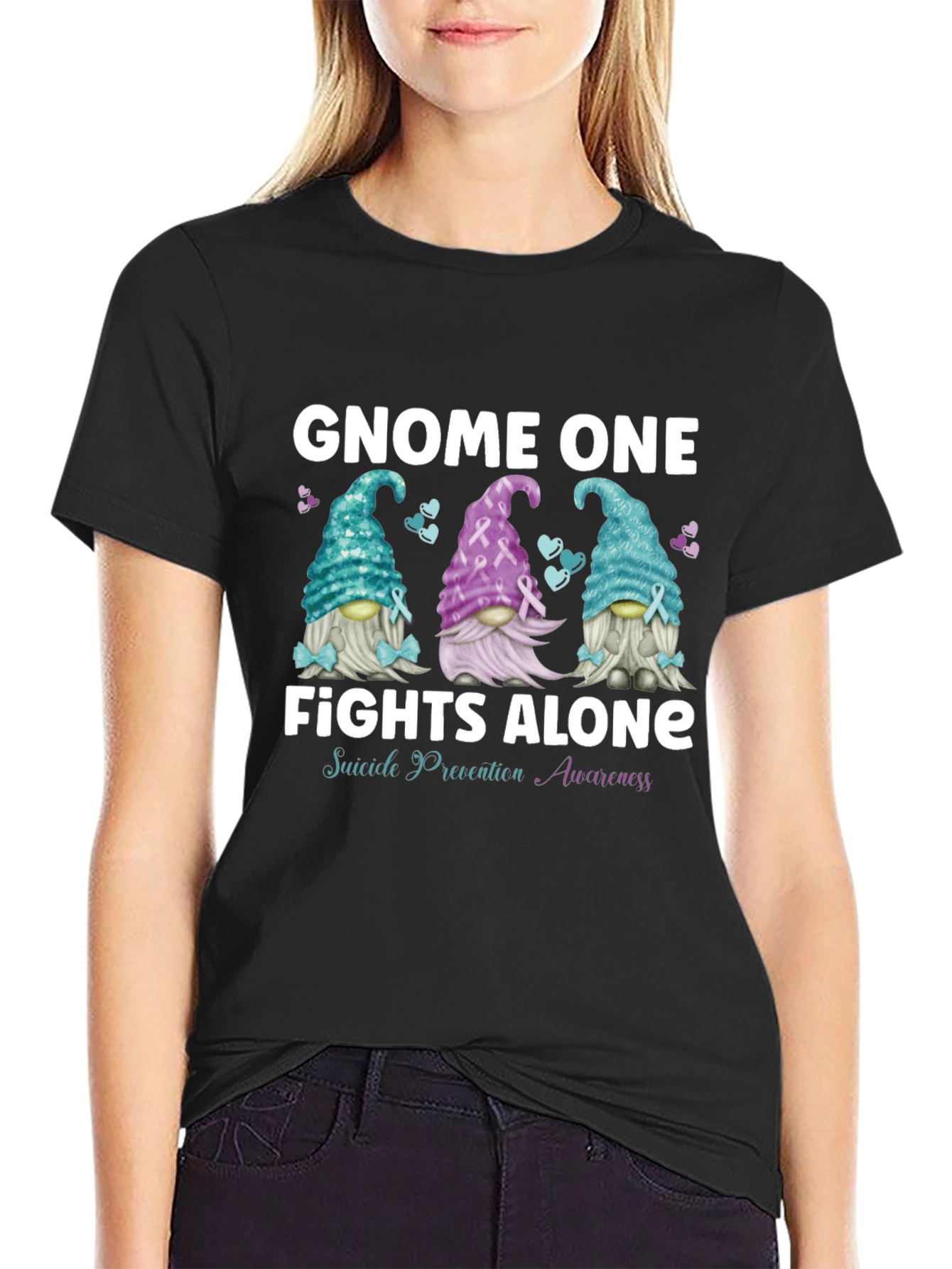 Gnome One Fights Alone Suicide Prevention Awareness T-Shirt