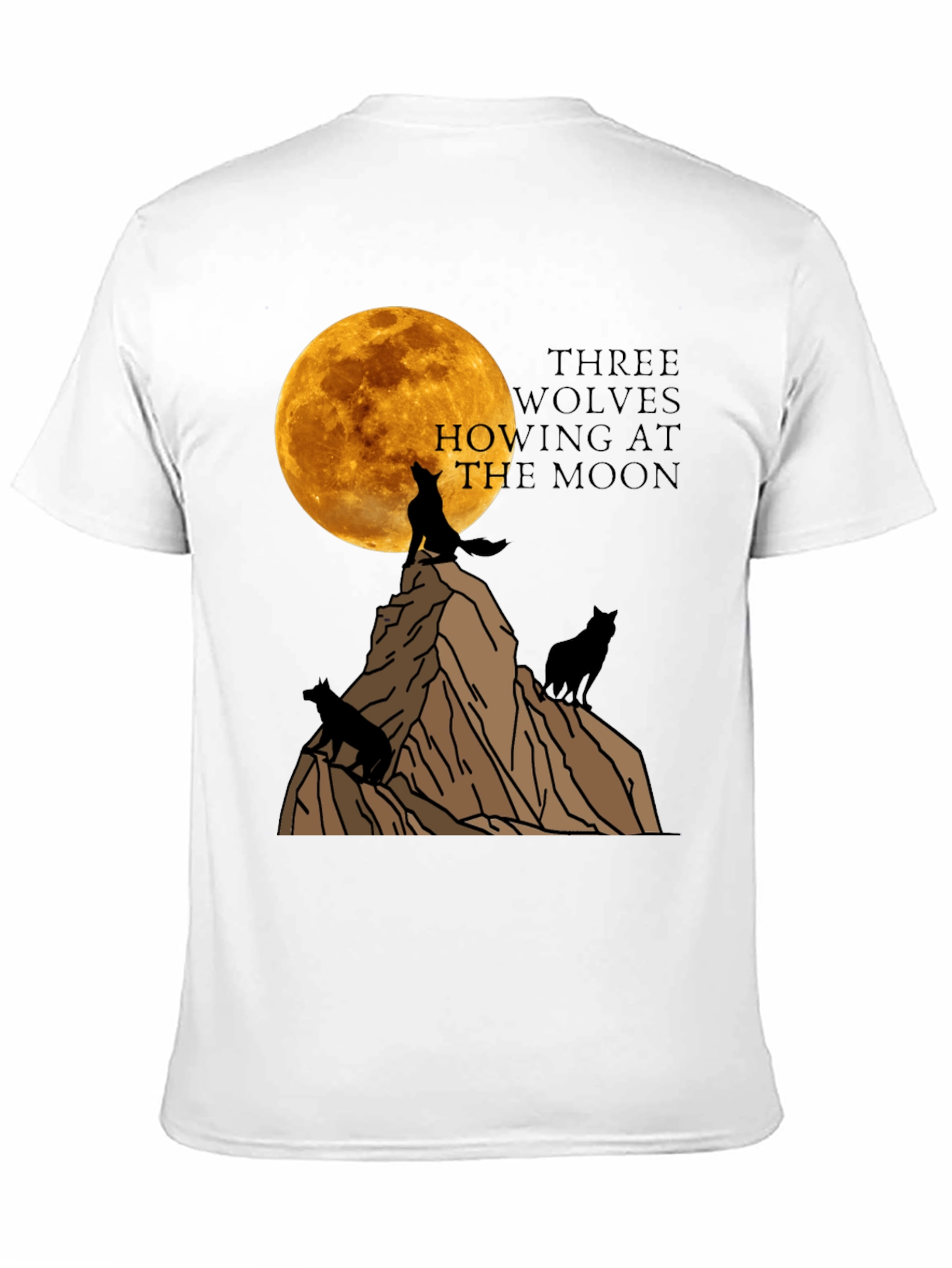 Three Wolves Howling at the Moon Graphic T-Shirt