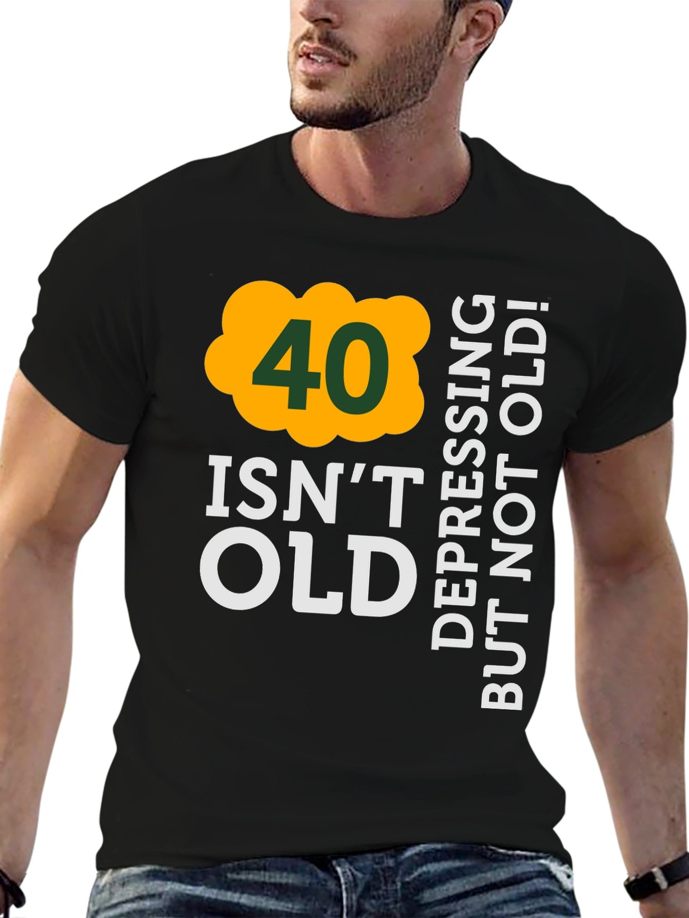 40 Isnt Old Mens Black T-Shirt