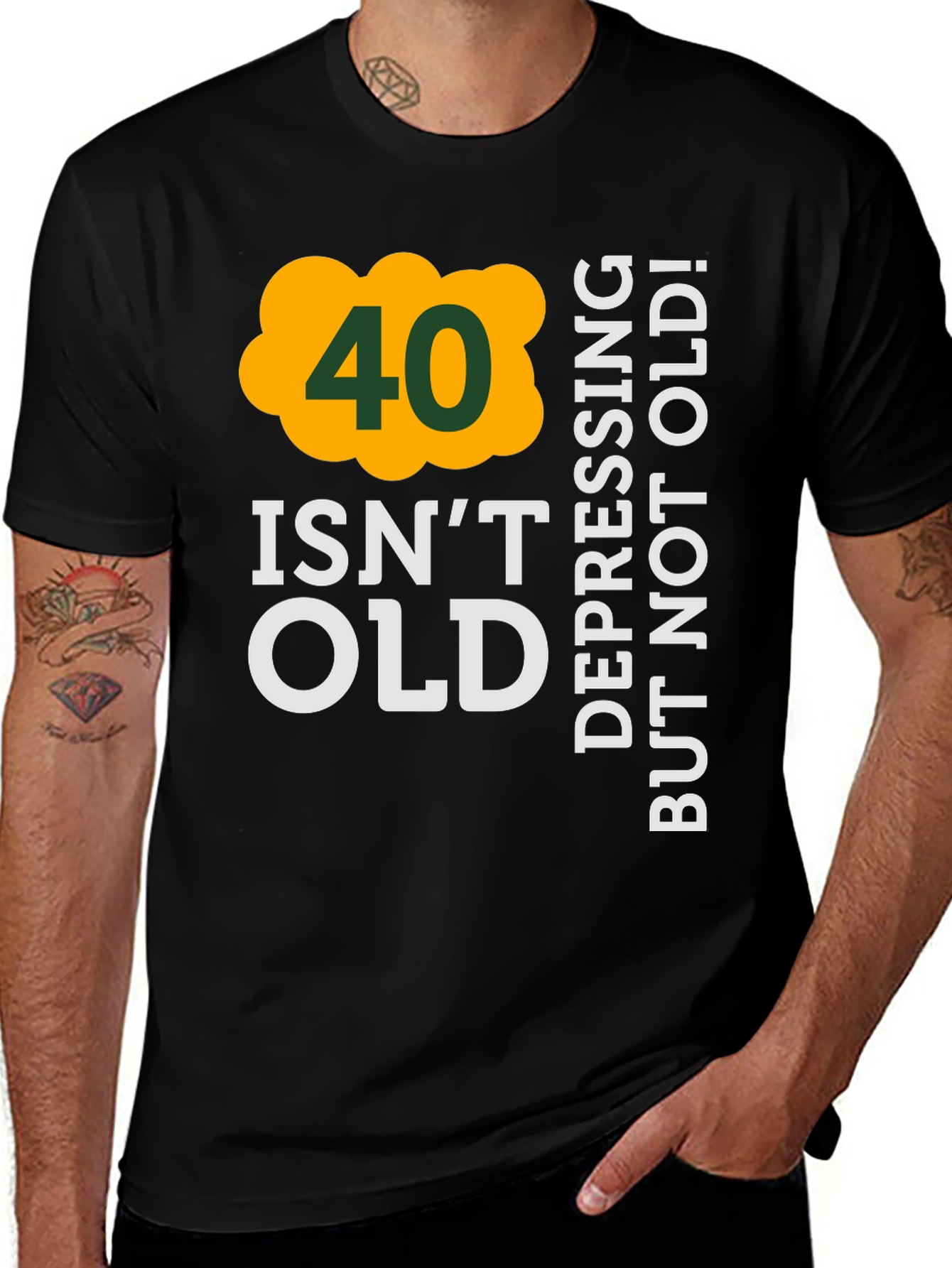 40 Isnt Old Mens Black T-Shirt