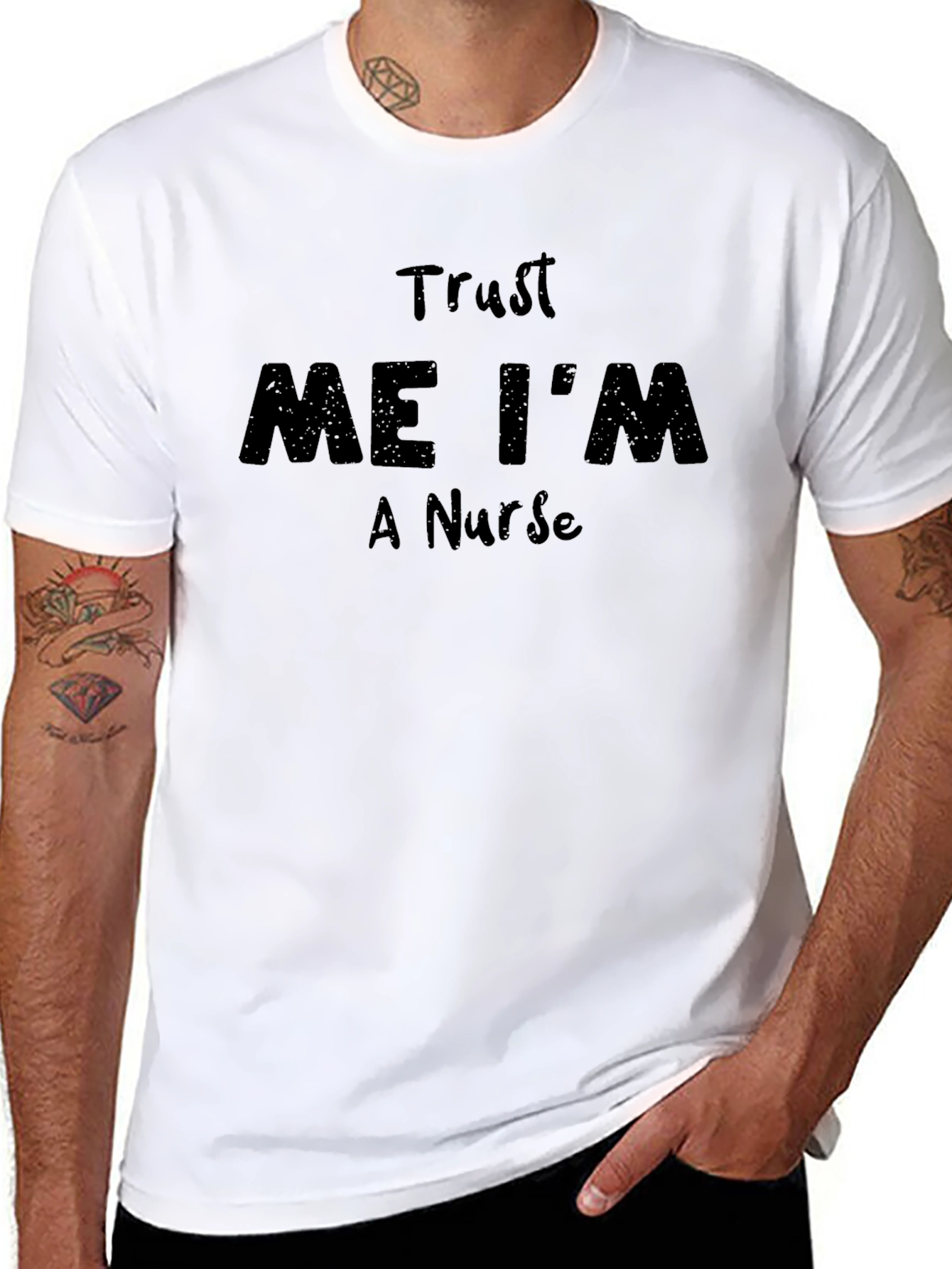 Trust Me Im A Nurse Black Graphic Tee Shirt