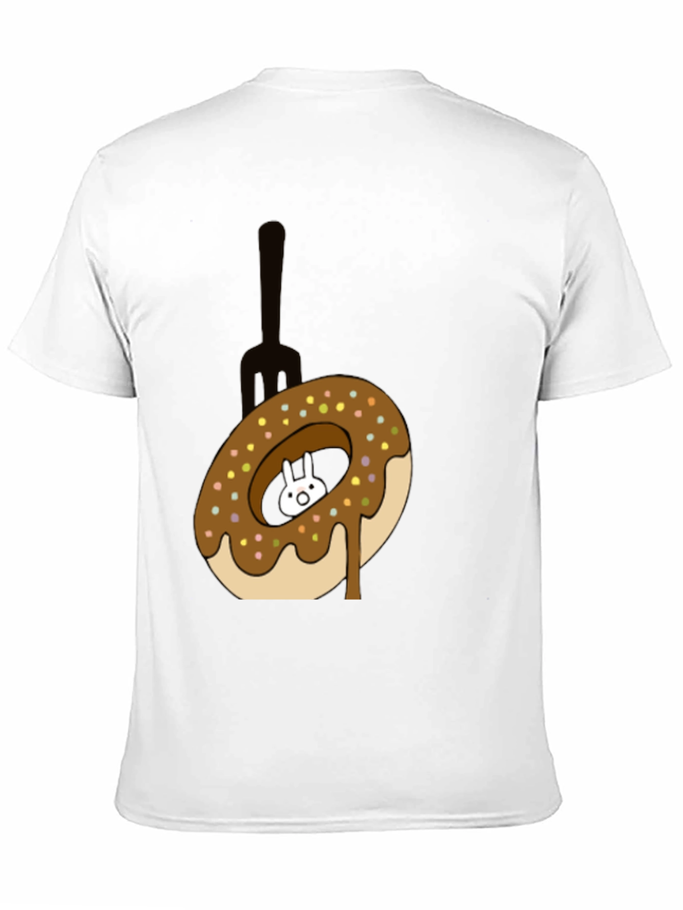 Donut Rabbit Graphic Tee - Funny Cartoon T-Shirt