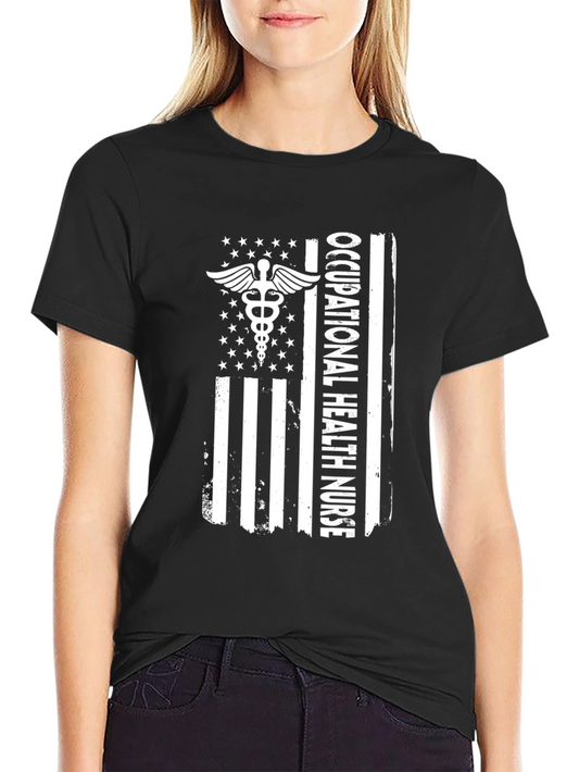 Occupational Health Nurse American Flag Graphic Tee