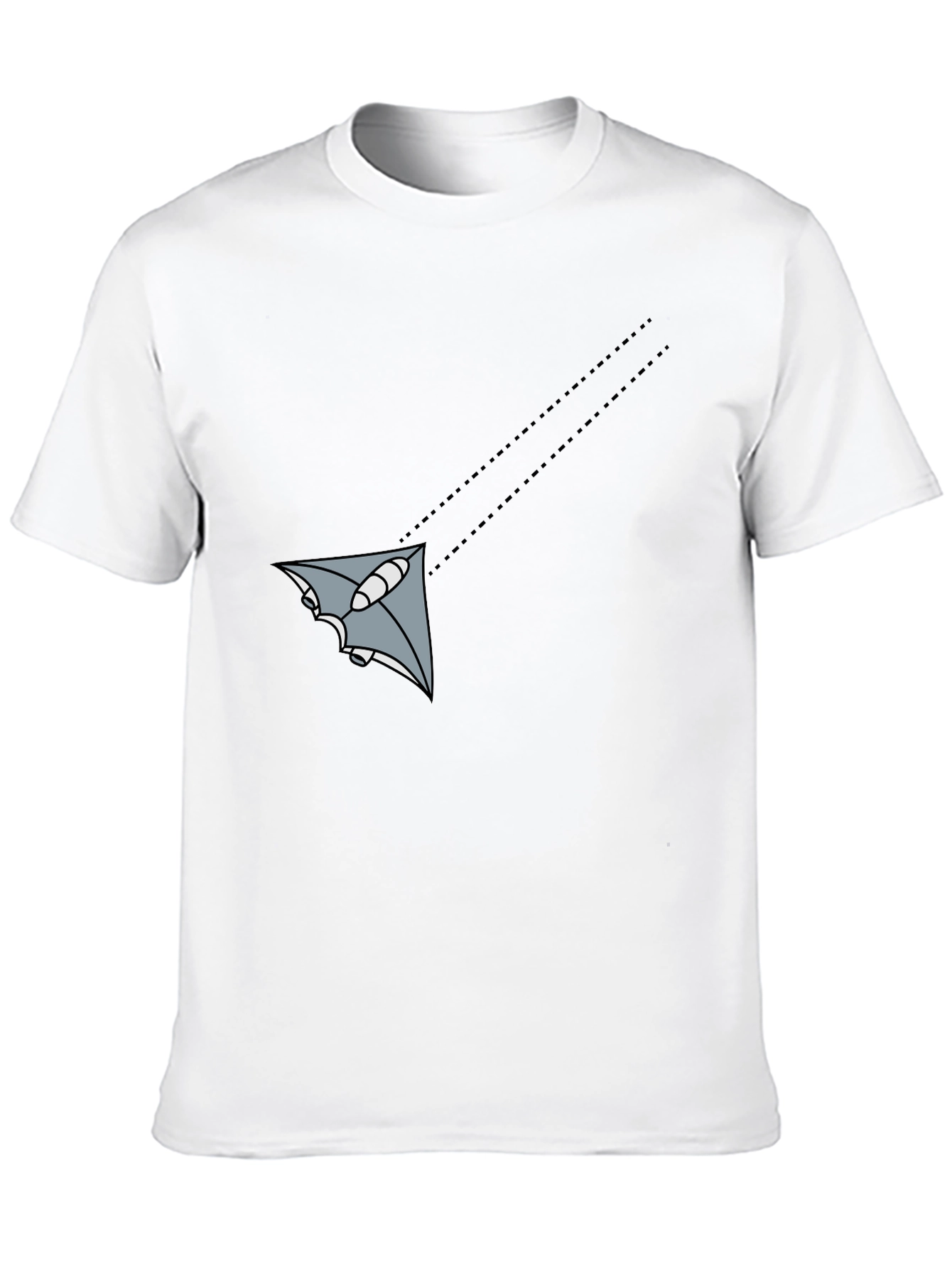 Mens Black Graphic Tee - Flying Object Design