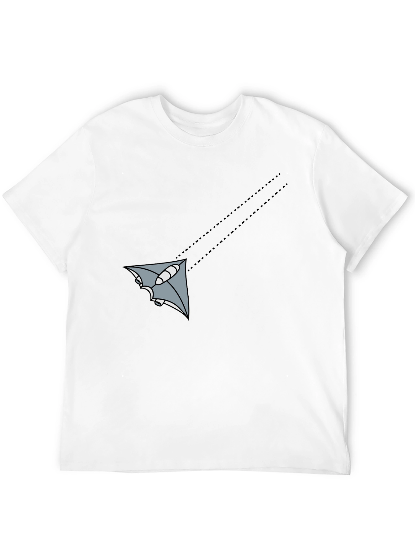 Mens Black Graphic Tee - Flying Object Design