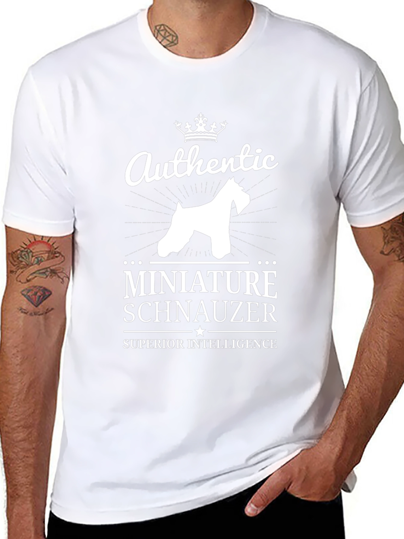 Authentic Miniature Schnauzer Superior Intelligence T-Shirt