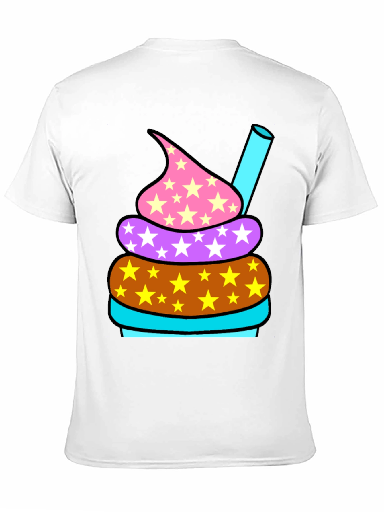 Fun Cupcake Graphic Tee - Black Cotton T-Shirt