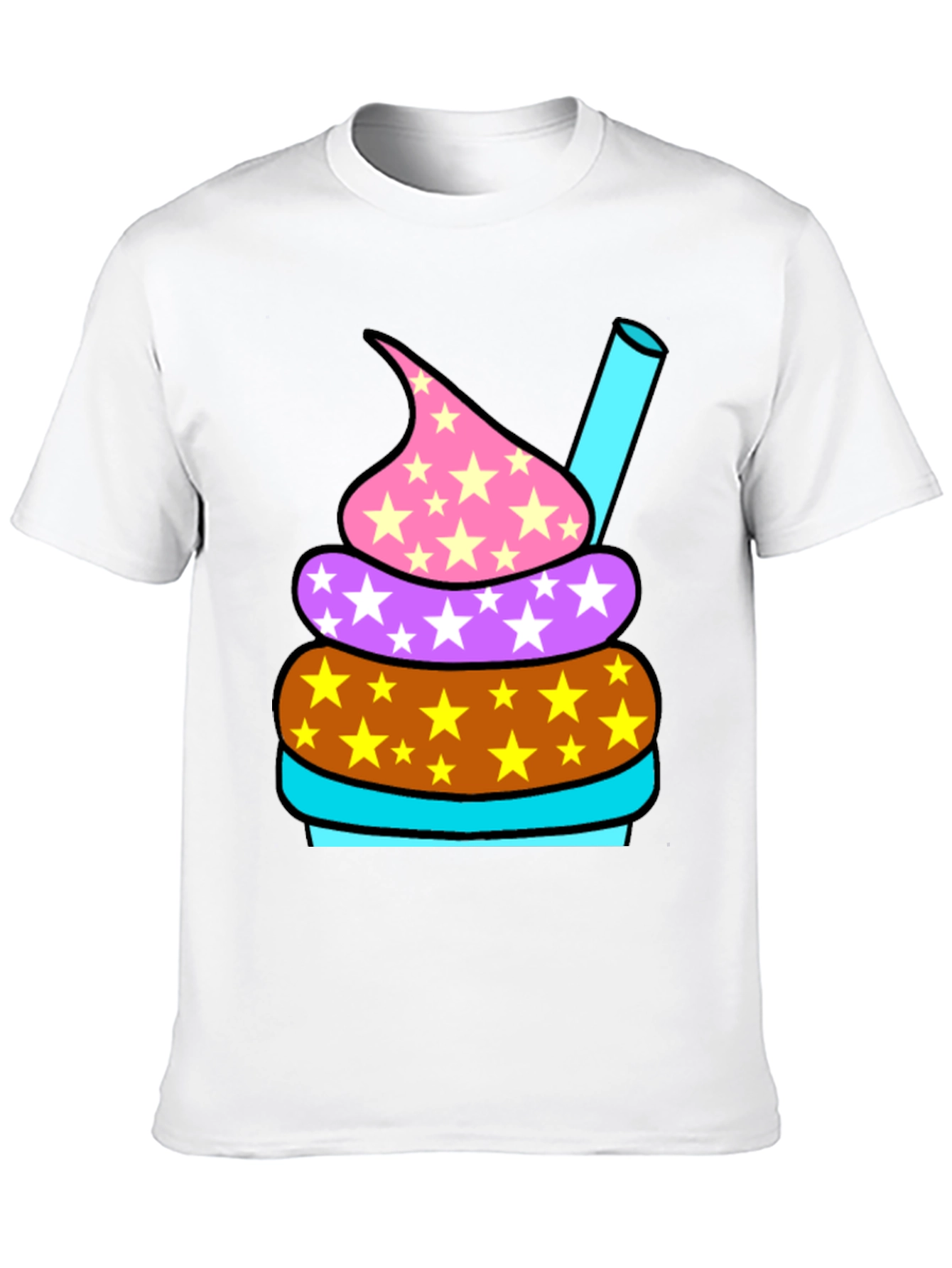 Fun Cupcake Graphic Tee - Black Cotton T-Shirt