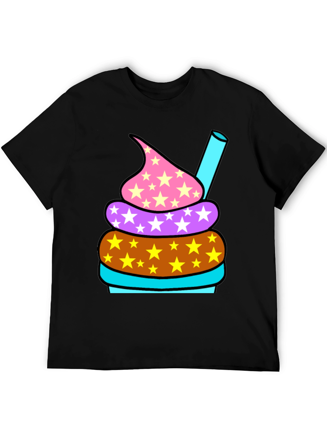 Fun Cupcake Graphic Tee - Black Cotton T-Shirt
