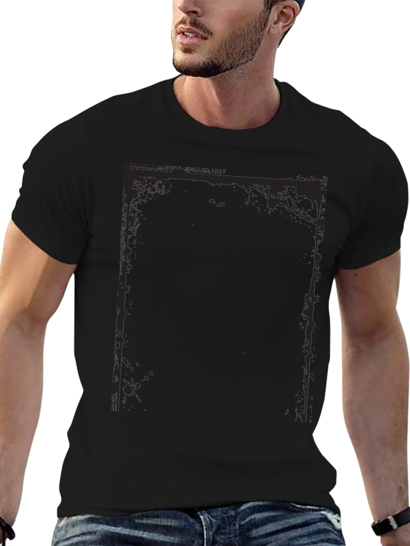 Edgy Graphic Tee - Black Cotton Blend