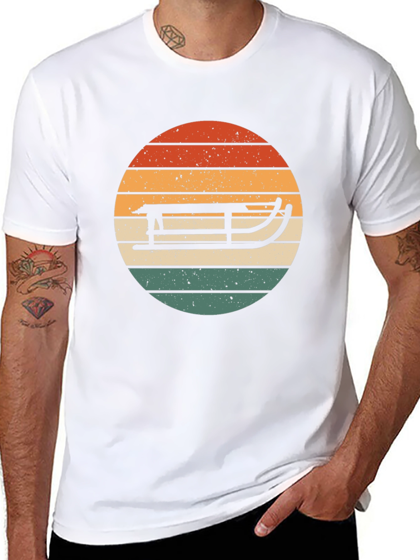 Retro Sled Sunset Graphic Tee