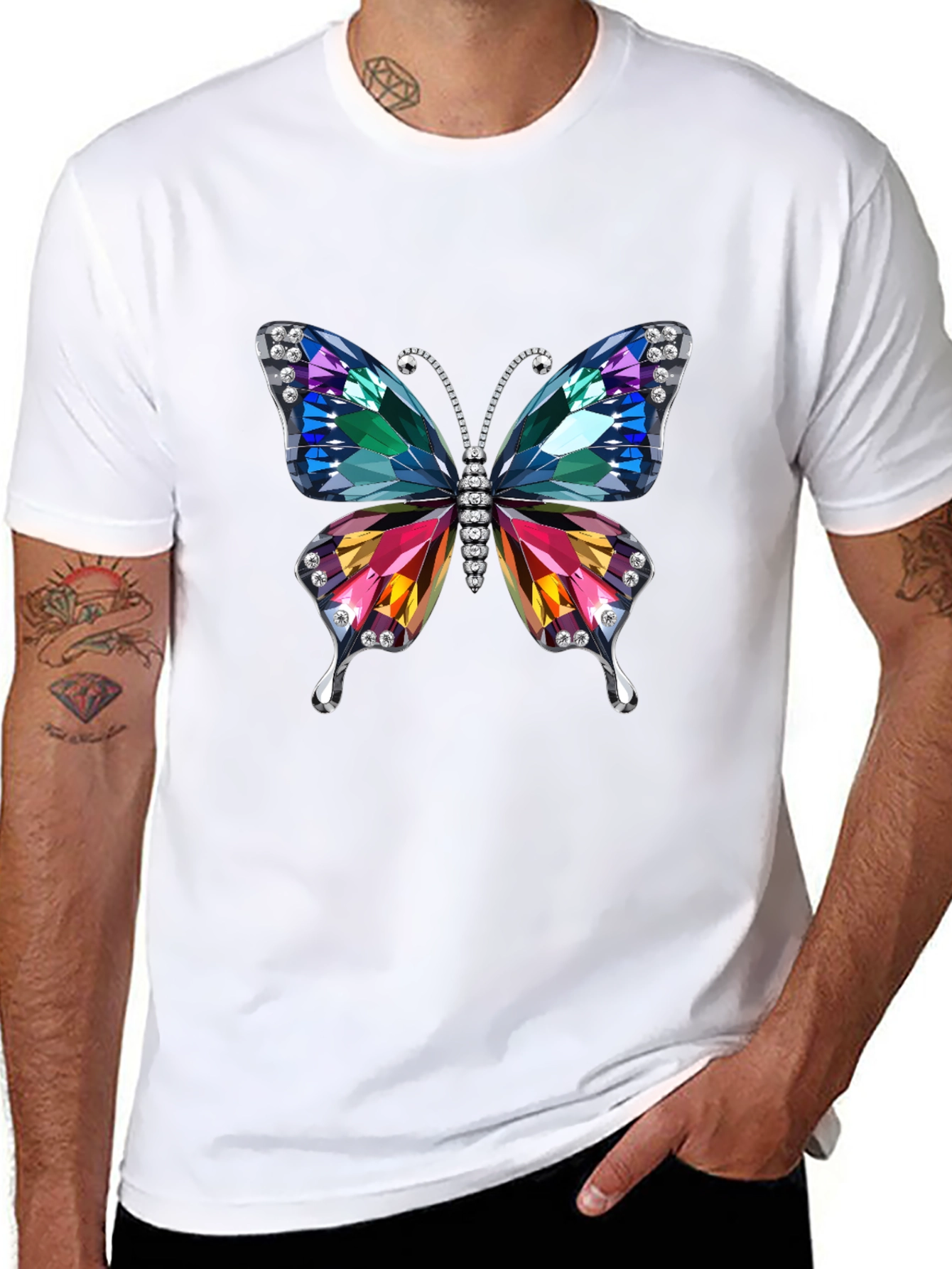 Butterfly Jewel Graphic Tee - Black