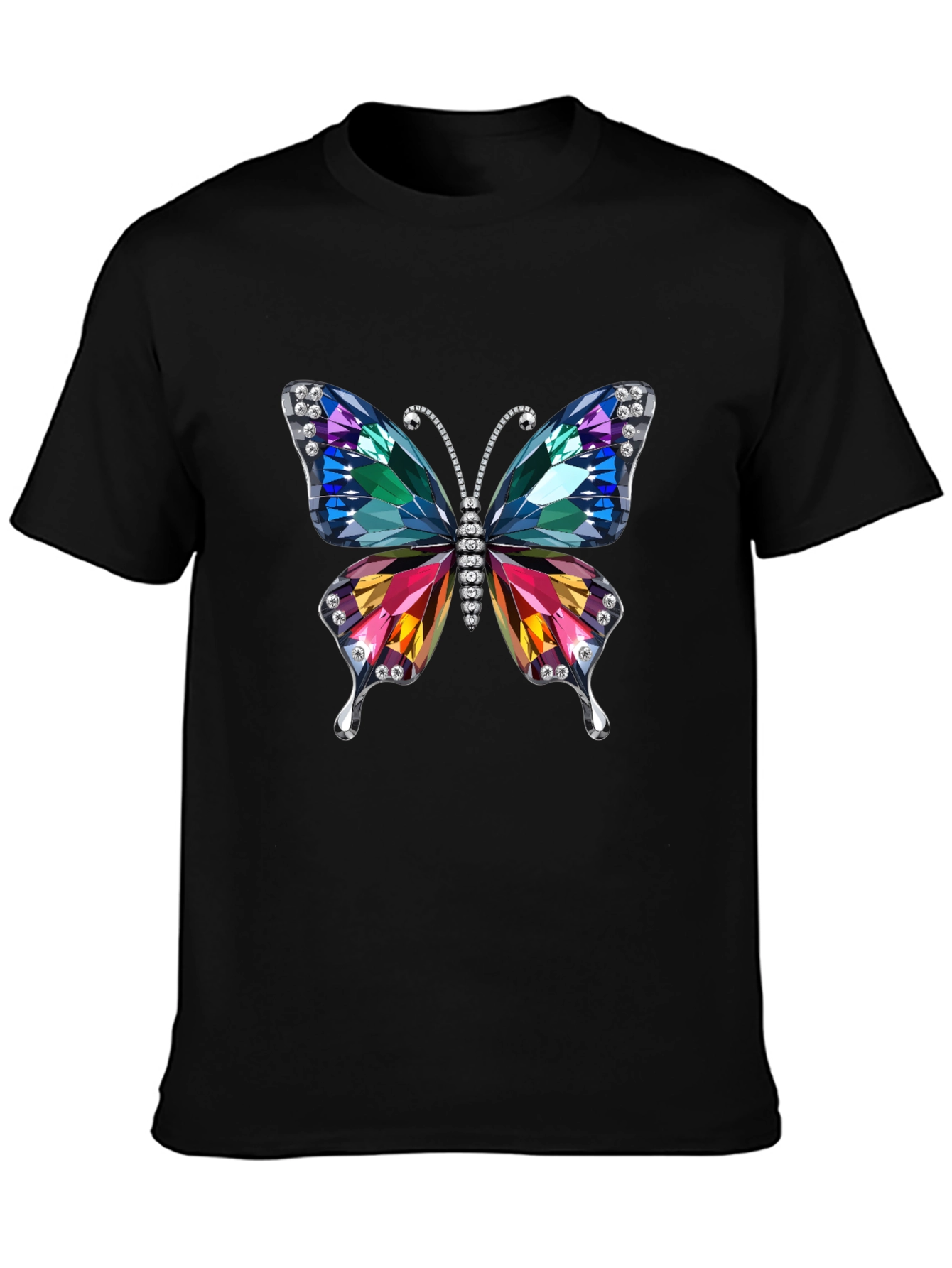 Butterfly Jewel Graphic Tee - Black
