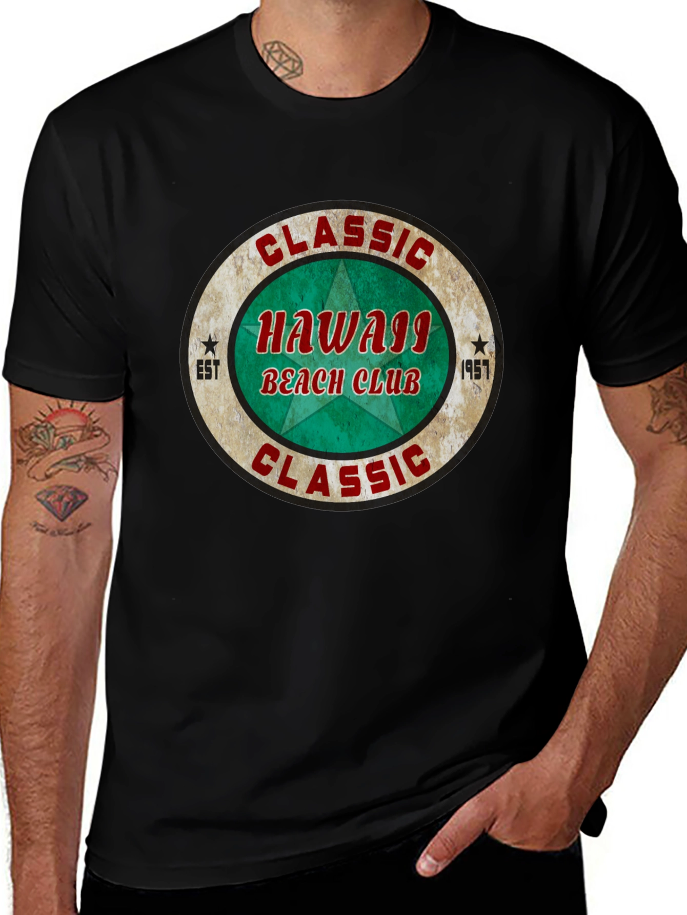 Classic Hawaii Beach Club Graphic T-Shirt
